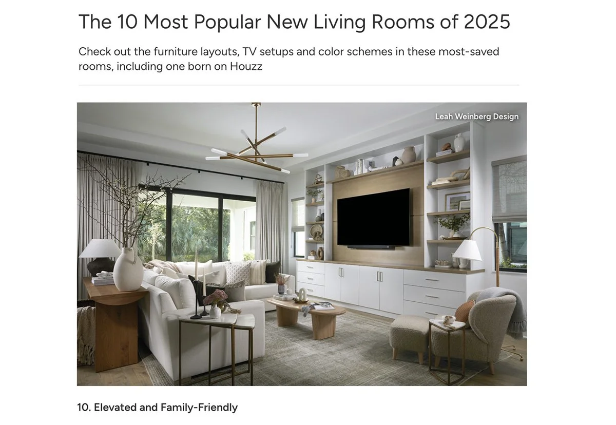 Houzz: Most Popular Living Rooms of 2025