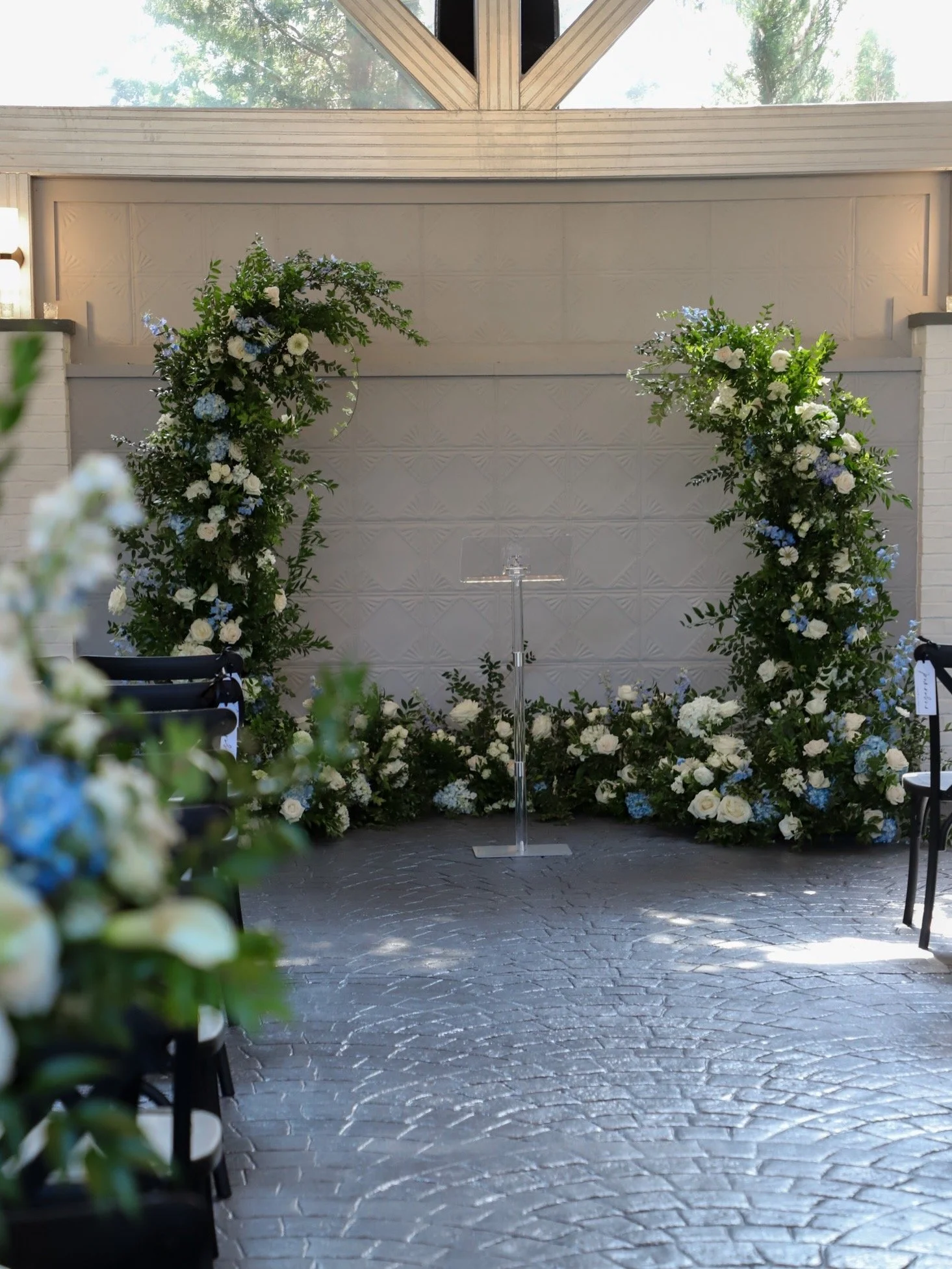 Monmouth County Park Loft White and Blue Wedding The Oceanport Florist