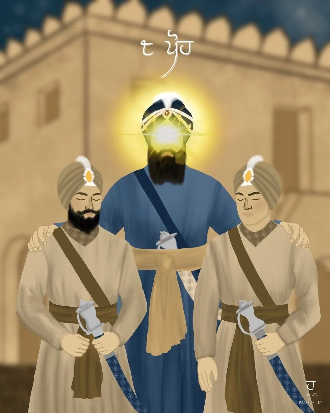 He watched his own sons walk onto the battlefield&hellip; and he smiled with pride. ⚔️
In the kilaa of Chamkaur, Guru Gobind Singh Ji personally armed his two precious ਦੋ ਲਾਲ (sons), Baba Ajit Singh Ji and Baba Jujhar Singh Ji. Guru Sahib Ji didn&rsq