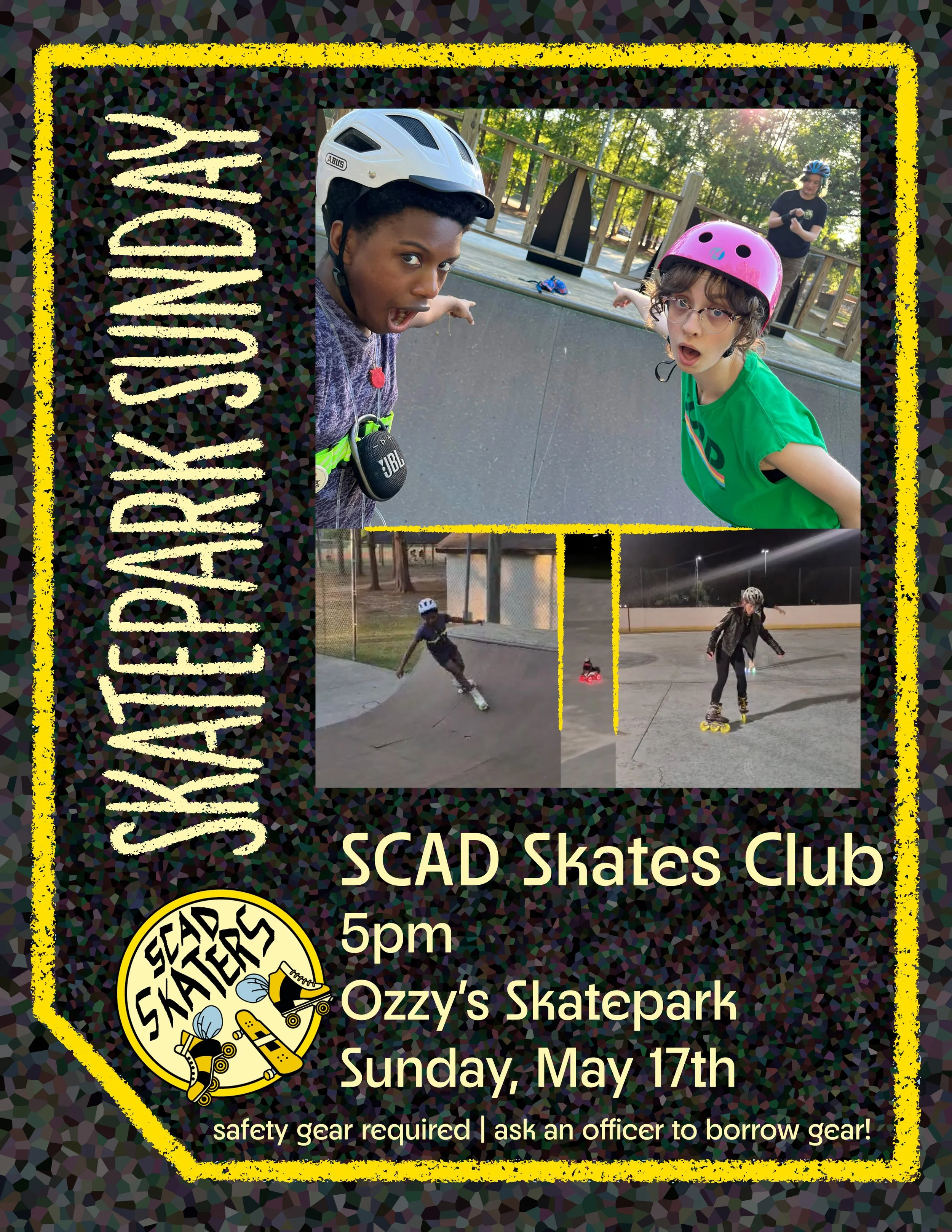A Skatepark poster for SCAD Skates club