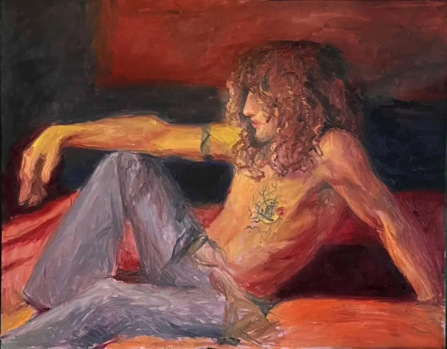 Incredible work by the very talented @artemis.lishman.art - I feel like this fella has big things coming to him, and that i've been blessed to have my portrait painted by a great master before he gets the reknown he deserves.

Who needs AI when real 
