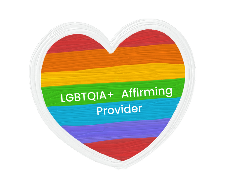 LGBTQIA+ affirming logo relaying that this provider in Tampa, FL is a queer ally