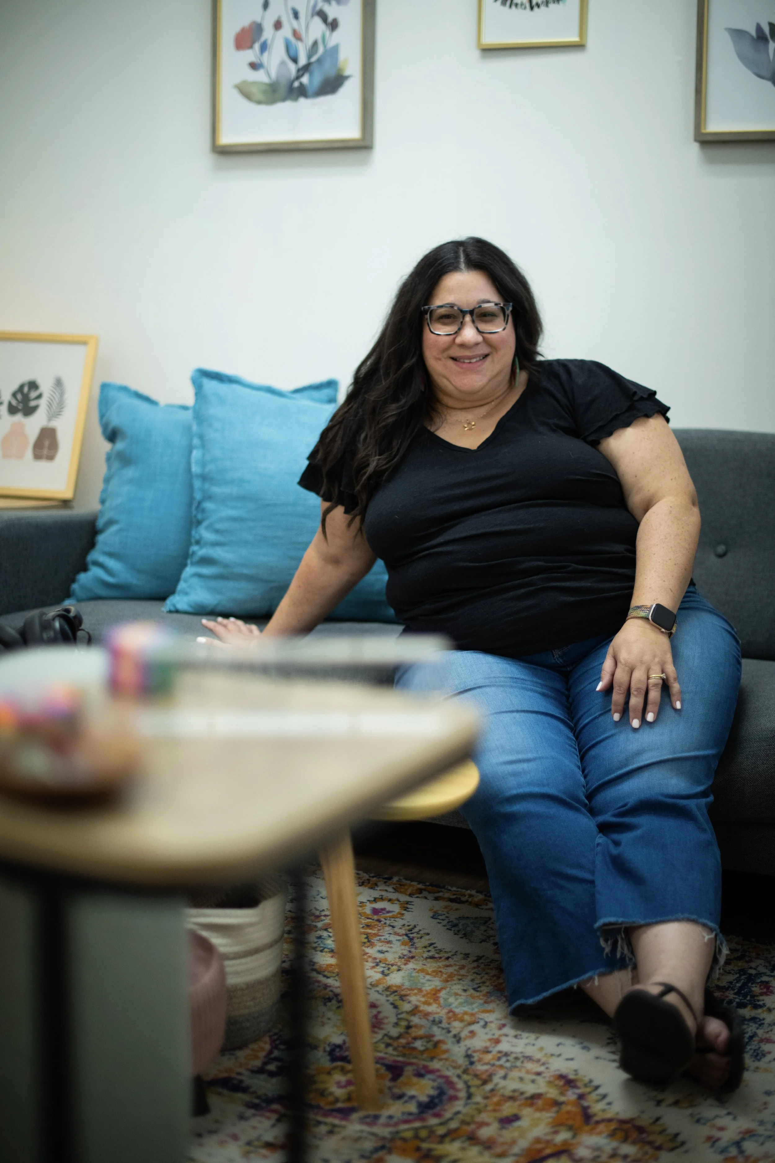 Body image therapist in Tampa, FL in her cozy office