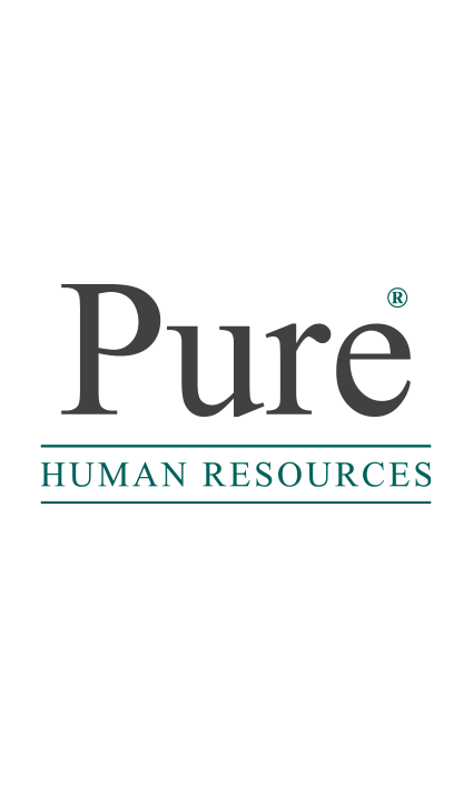 Pure Human Resources logo with the word 'Pure' in large font above 'Human Resources' in smaller font, separated by a horizontal line.