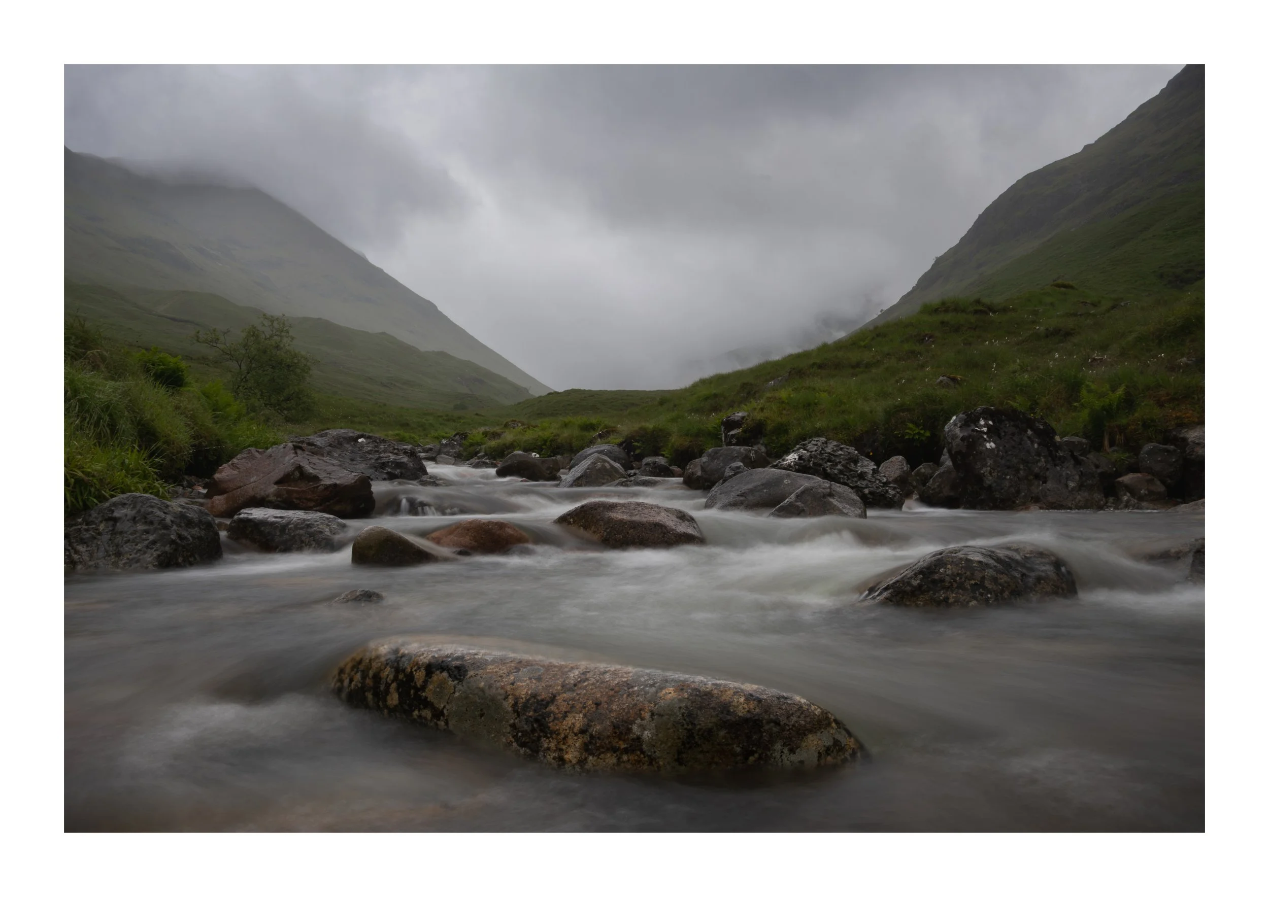 A picture of a rock in a river somewhere in Glencoe