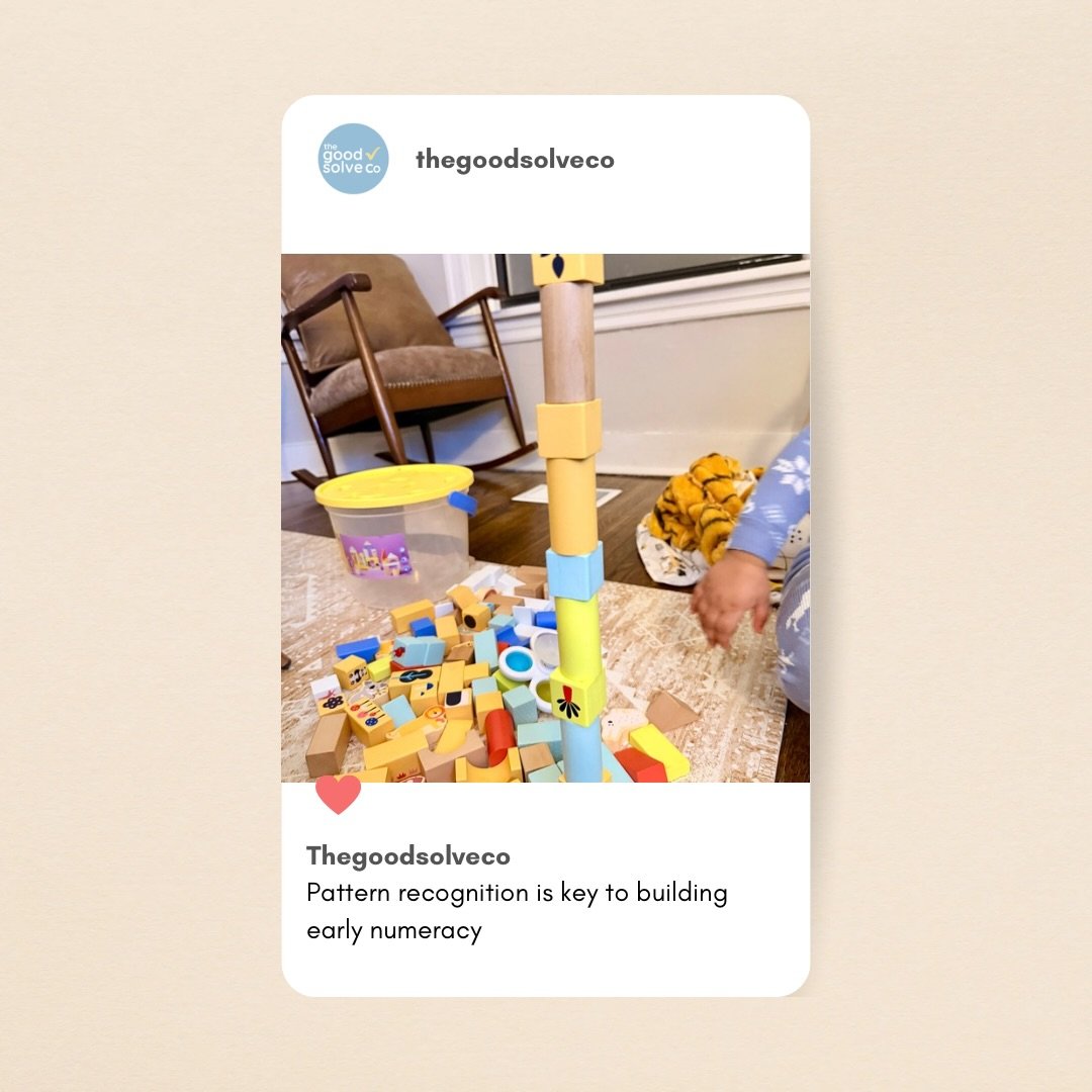 This isn&rsquo;t &ldquo;just&rdquo; a block tower &mdash; it&rsquo;s early numeracy in action ✨

Pattern recognition is one of the very first math skills kids develop. When children notice, copy, and extend patterns, they&rsquo;re building the founda
