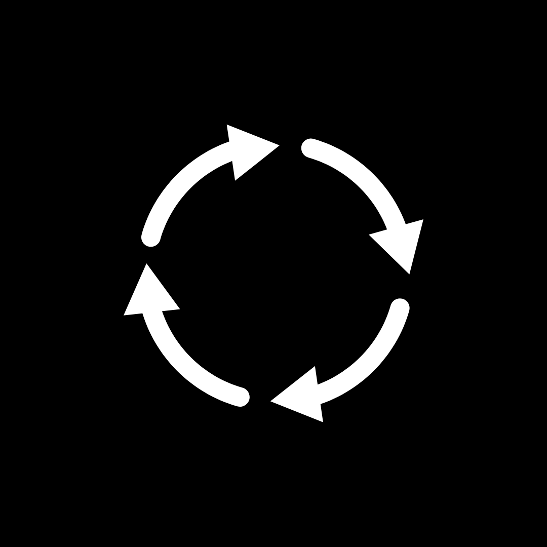 Circular arrows symbol representing a refresh or repeat cycle