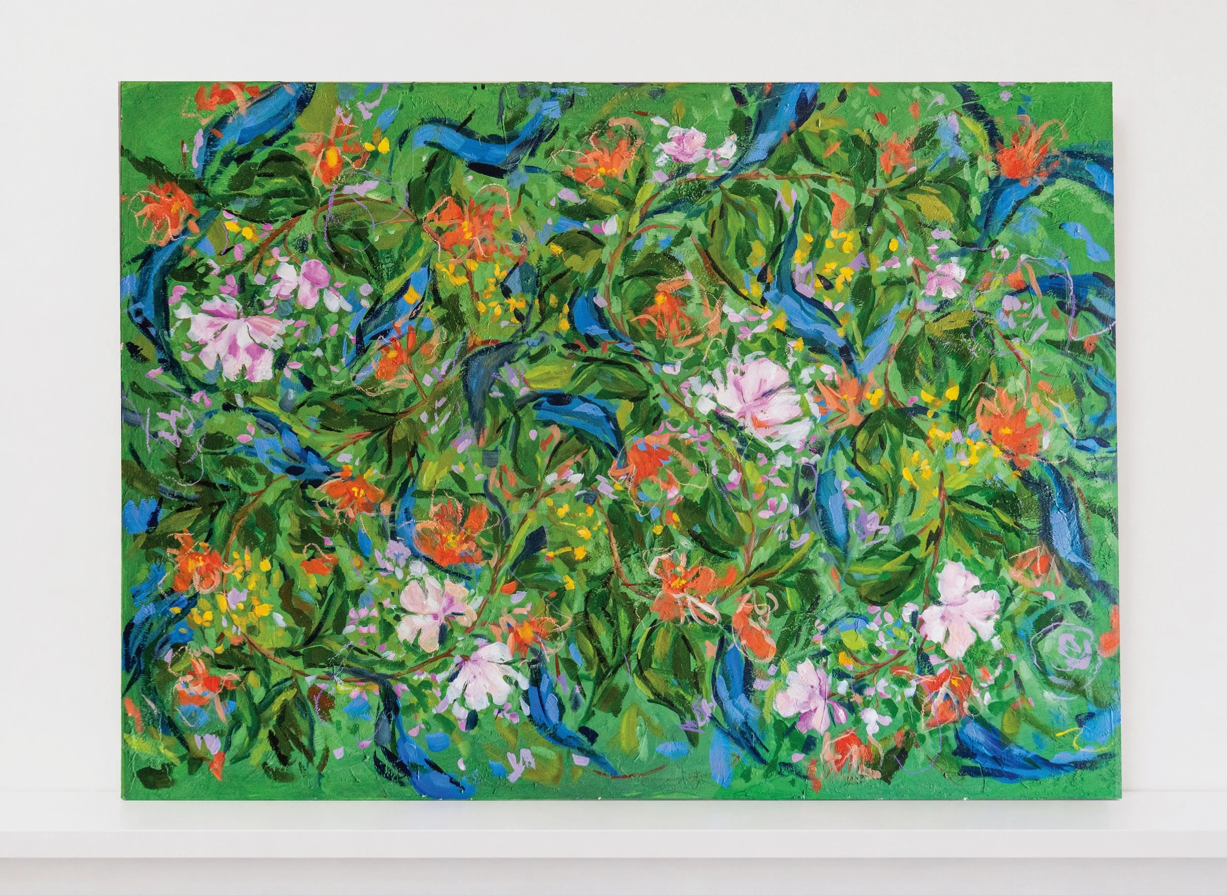 "Woven in Green" 36x48 Mixed Media Original Painting on Canvas