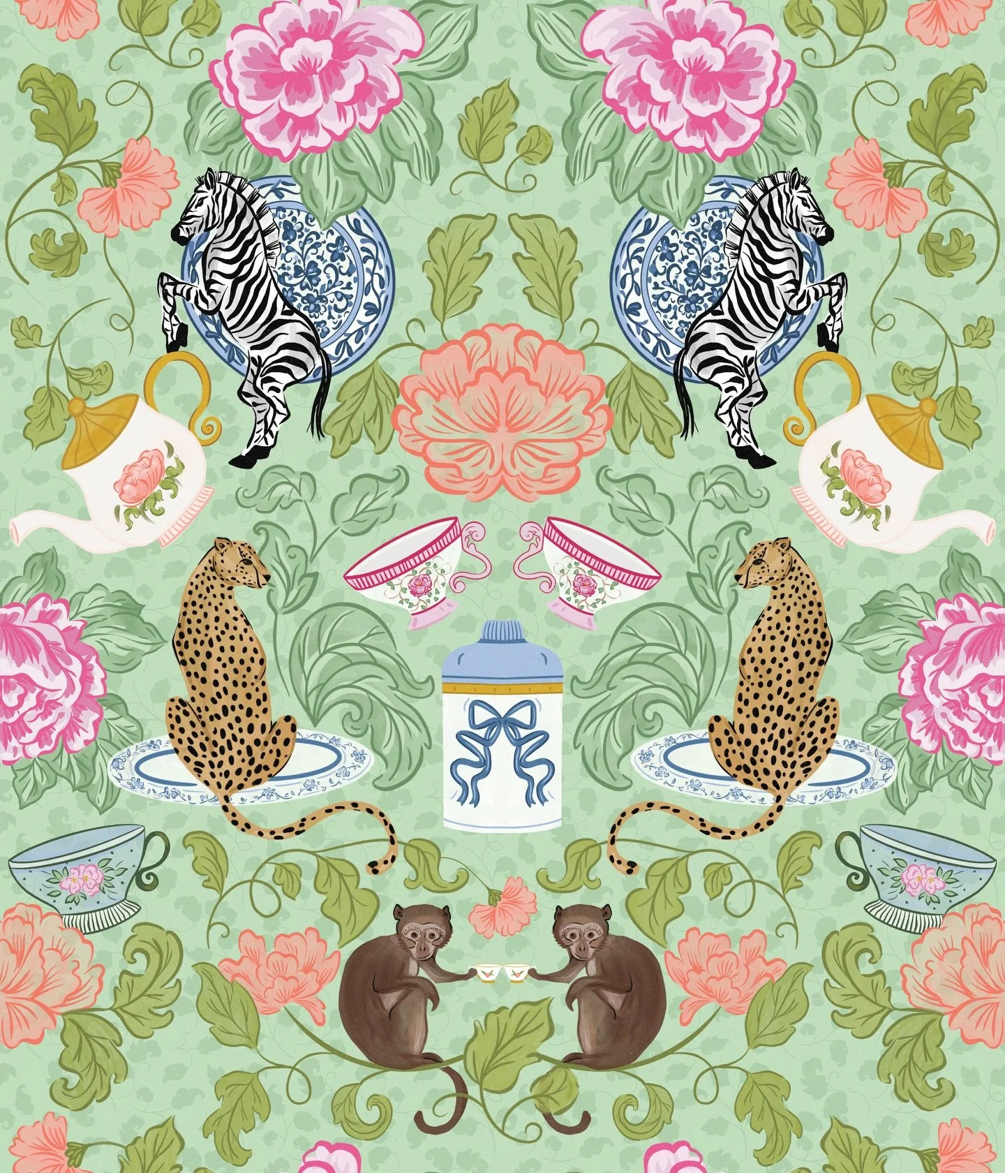 Starting 2026 out with my newest pattern, Jungle Tea Party ✨🫖🐒🐆🦓✨

This pattern has been a labor of love, definitely the most intricate pattern to date but I think she was worth it&hellip;😍✨