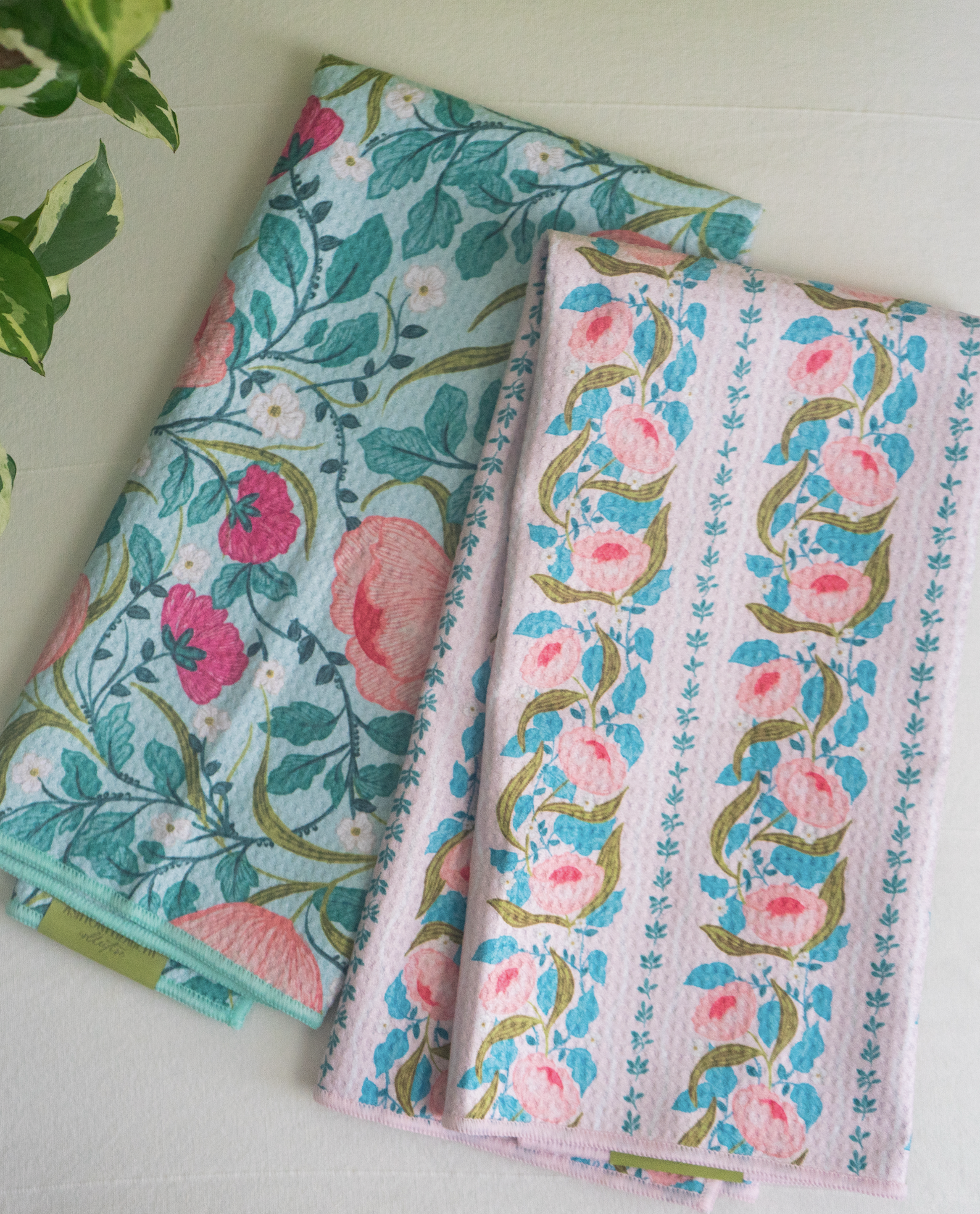 Set of 2 Spring Waffle Dish Towels