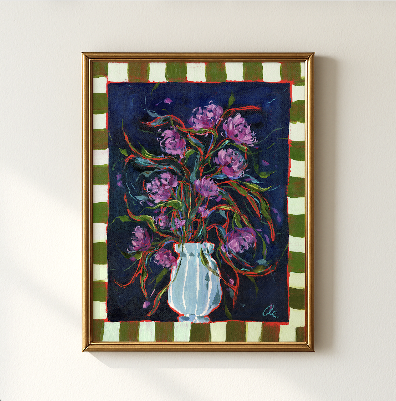 "Checkered Table Florals" Print
