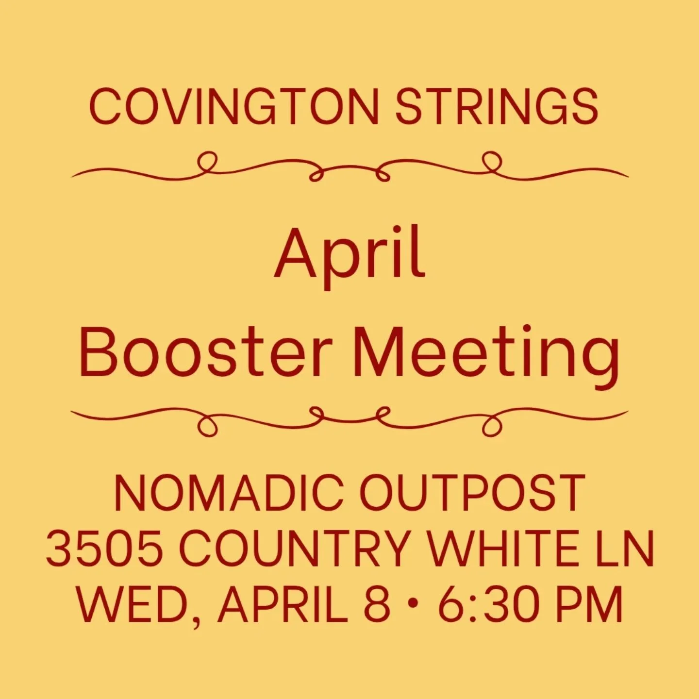 See y'all tonight after PTA for strings Boosters! Join us at Nomadic Outpost at 6:30 for a discussion of upcoming events and program needs. We welcome your ideas and participation and would love to see you, whether it's your first booster meeting or 