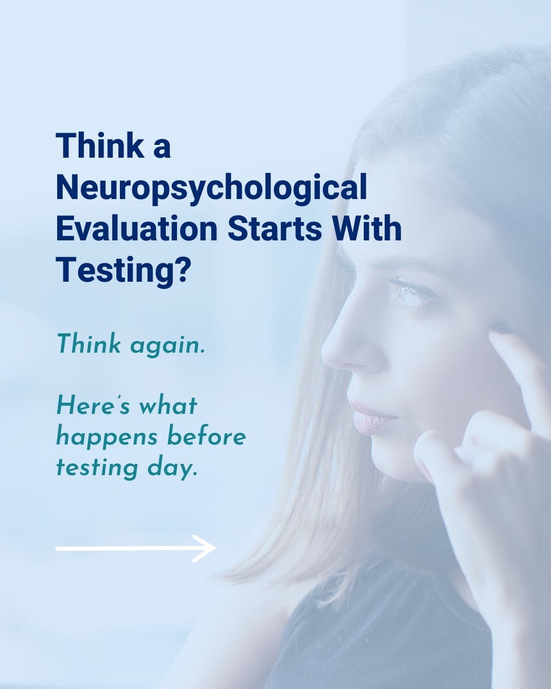 Think a neuropsychological evaluation starts with testing? Think again. 🧠

The evaluation actually begins before you take a single test.

First comes the intake&mdash;where we learn about your concerns, history, symptoms, and goals.

Then, relevant 