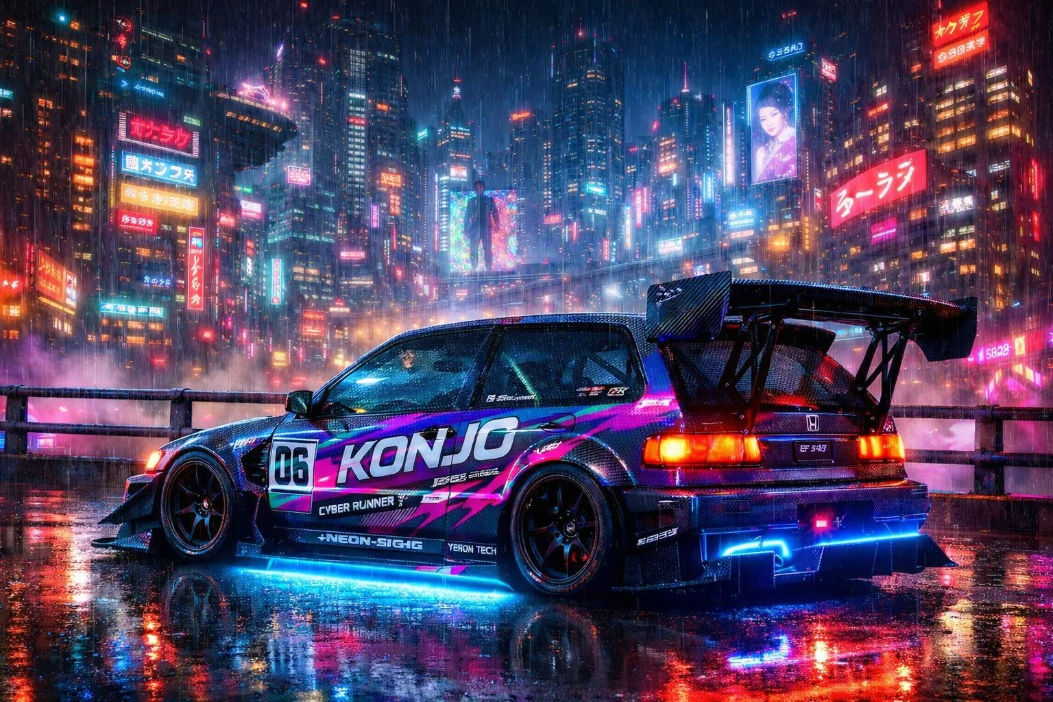 Kanjo EF9 Honda Civic Cyberpunk t-shirt