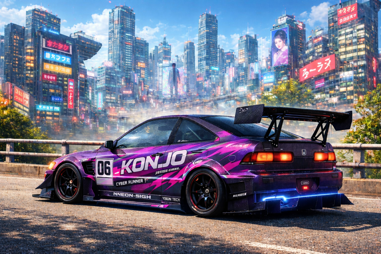 Kanjo Honda Integra Cyberpunk T-shirt