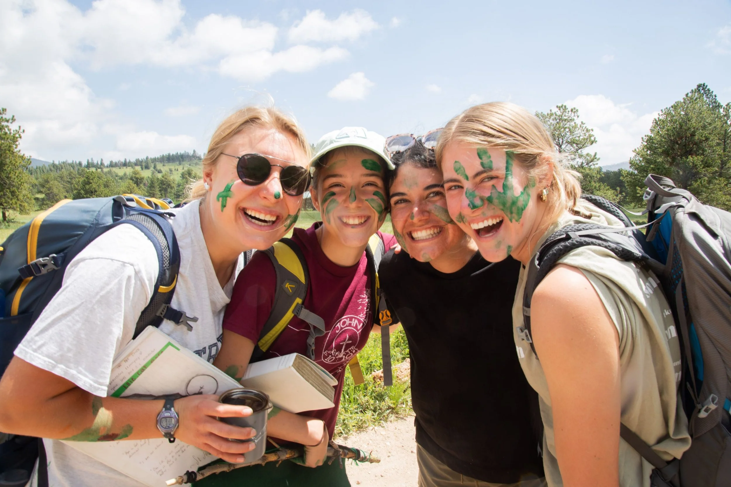 joyful girls at a Catholic summer camp in Colorado