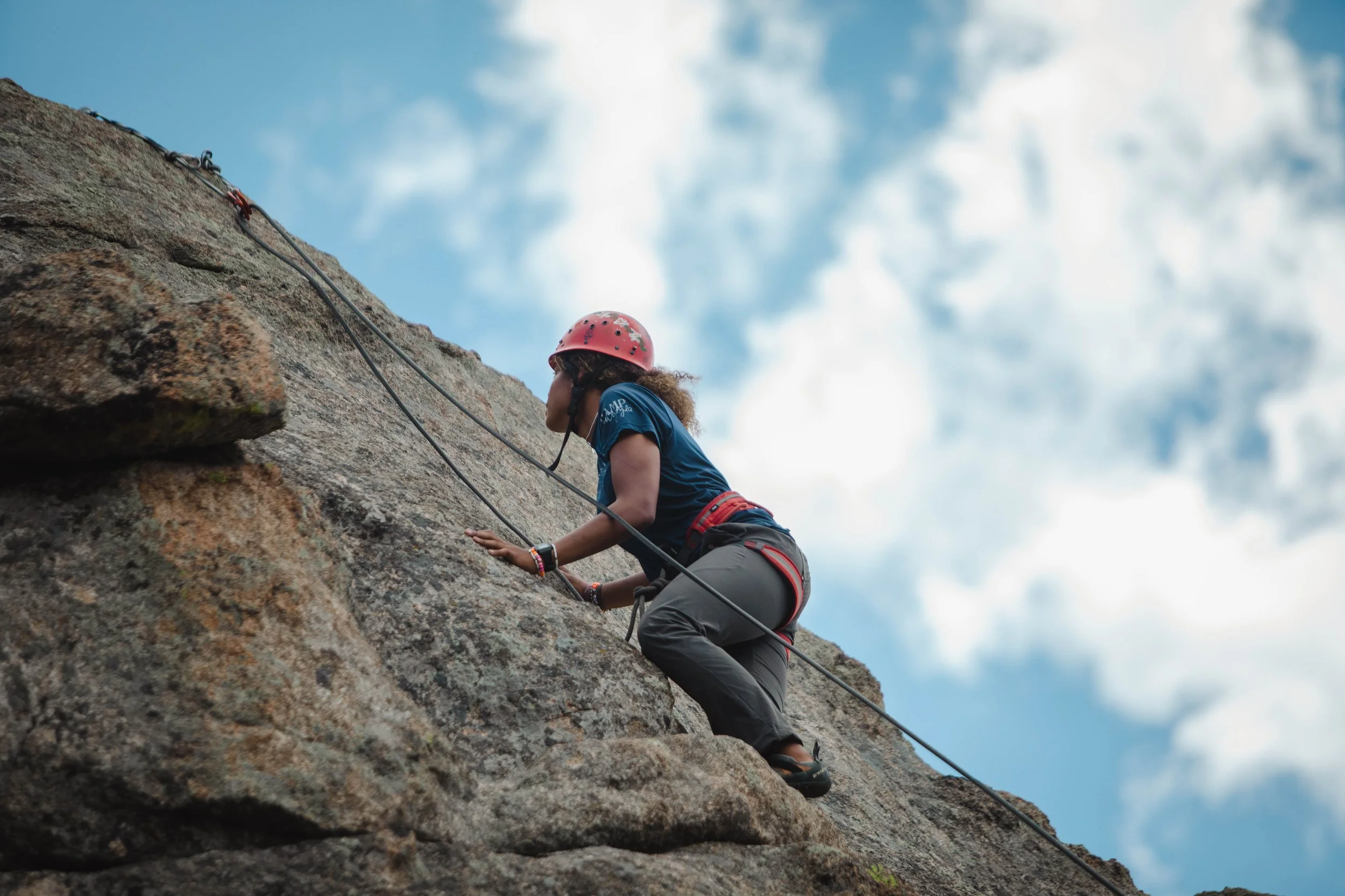 girl rock climbing