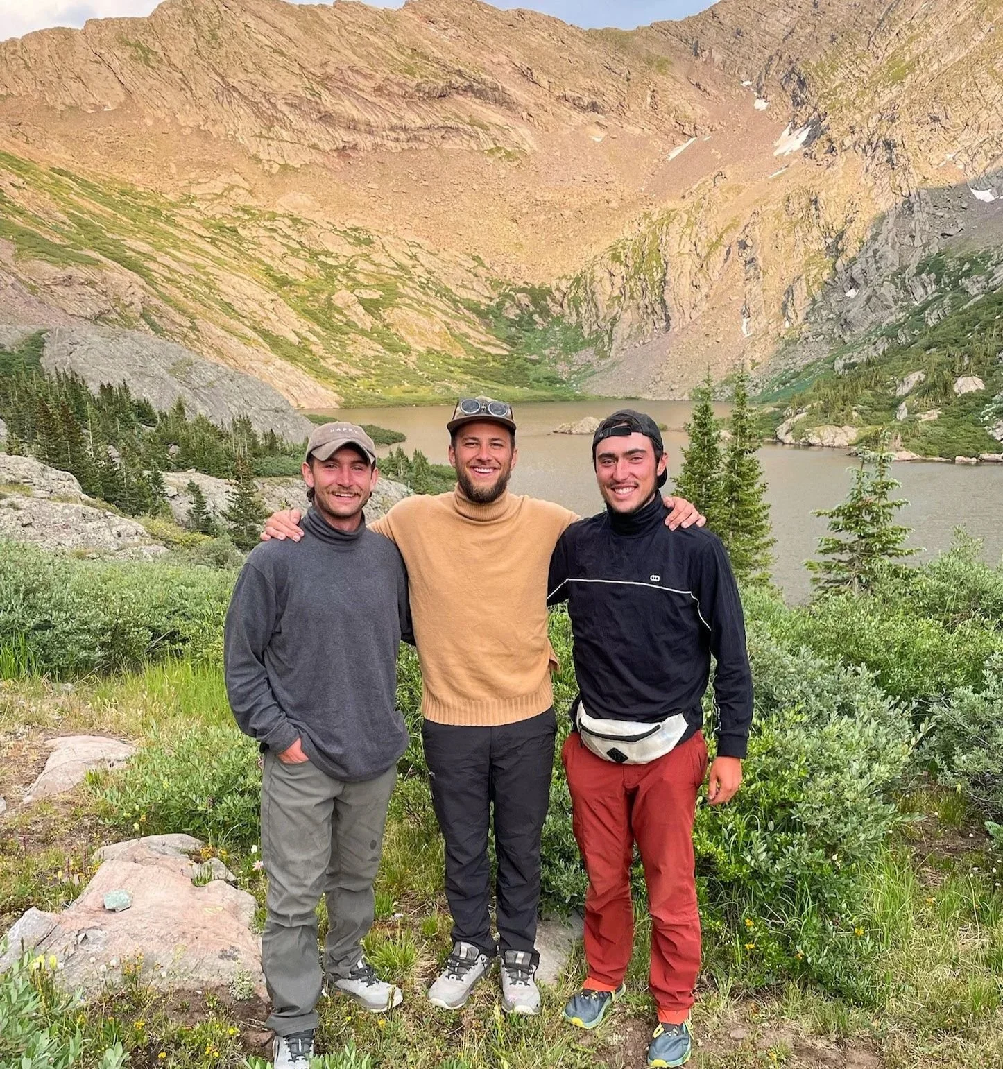 college guys backpacking in colorado