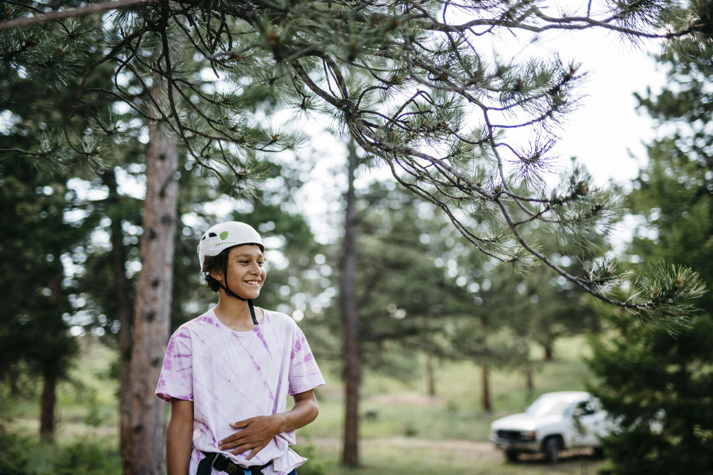 middle school boy at catholic summer camp