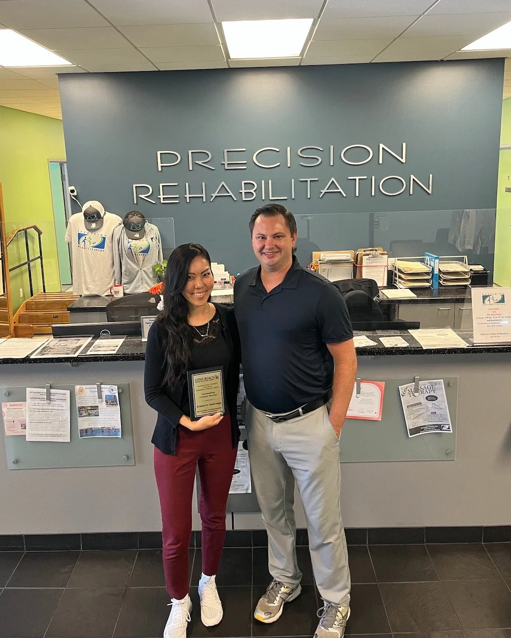 Our very own Kim Yoshinaga, DPT received an award for being an Outstanding Clinical Partner for coordinating clinical rotations with the Doctorate of Physical Therapy program at California State University, Long Beach. At Precision, we value fosterin