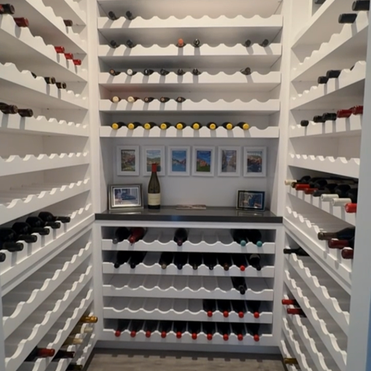 Custom Wine Room | White Painted Cabinetry