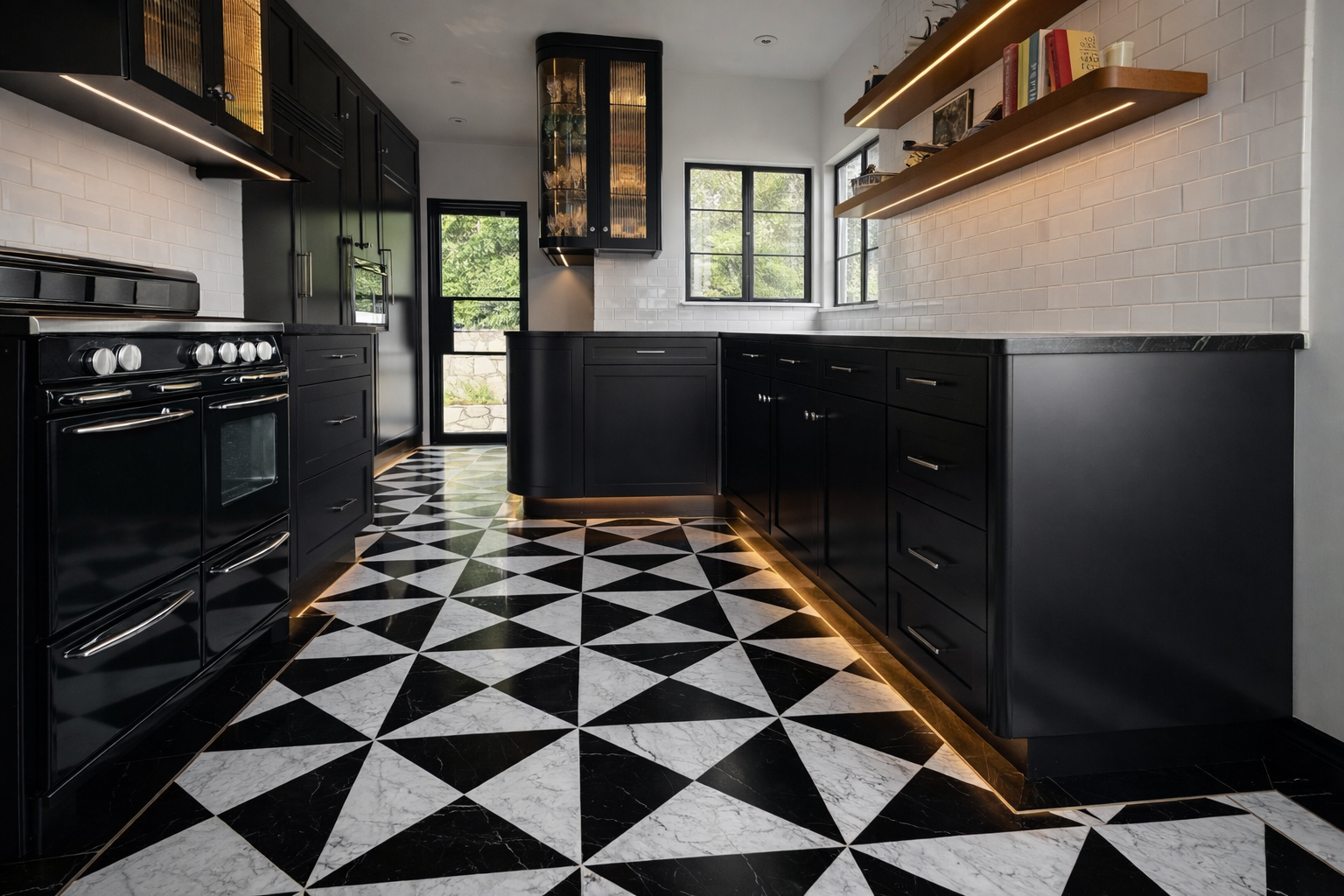 Paint Grade (Black) | Shaker Door | Frameless w/ Radius Detail