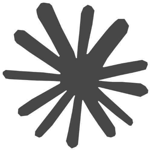 Claude logo in black, the logo is in a 'splatter' shaped design.