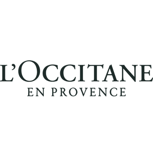 L'Occitane logo in black with the words EN PROVENCE below.
