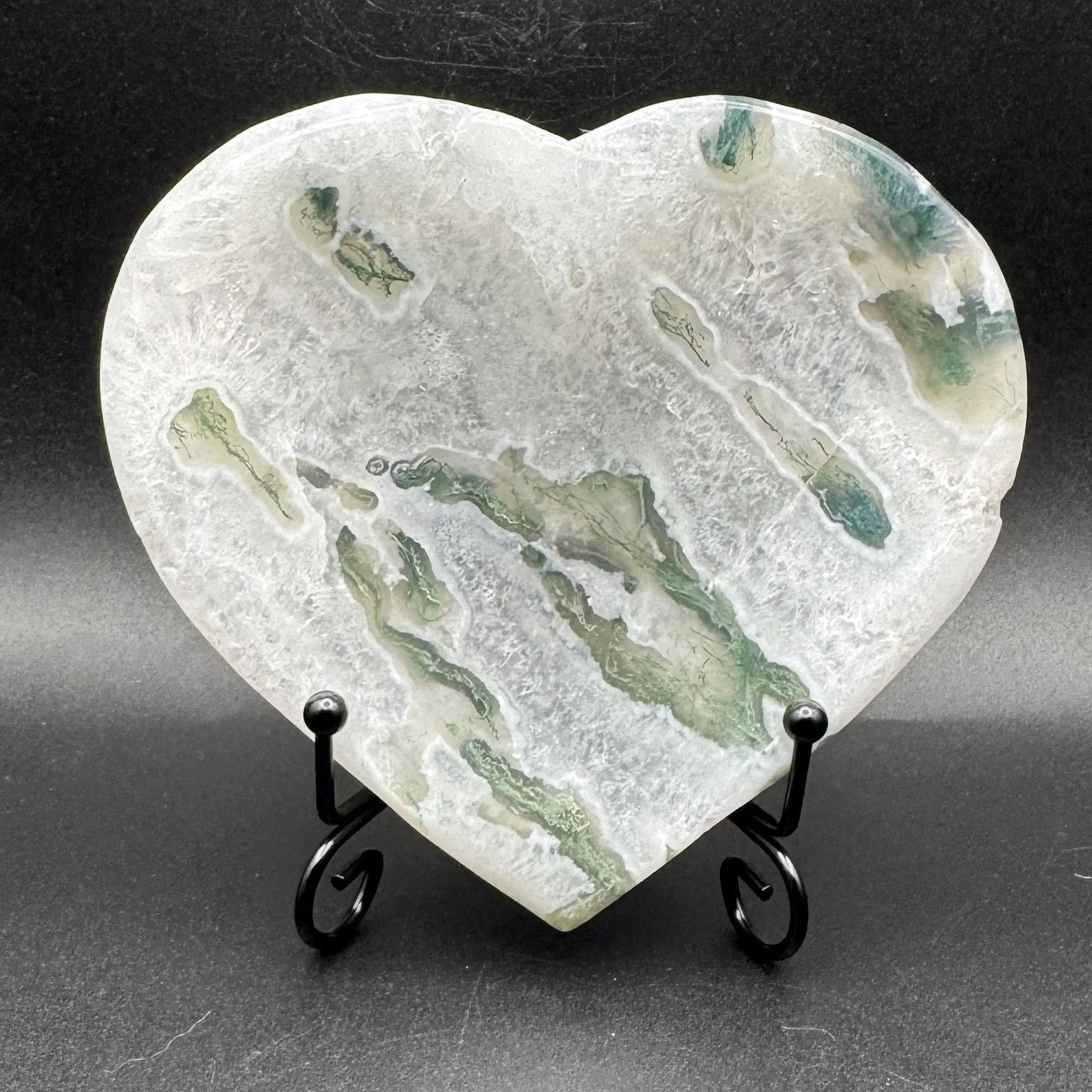 Moss Agate Heart Dish - A