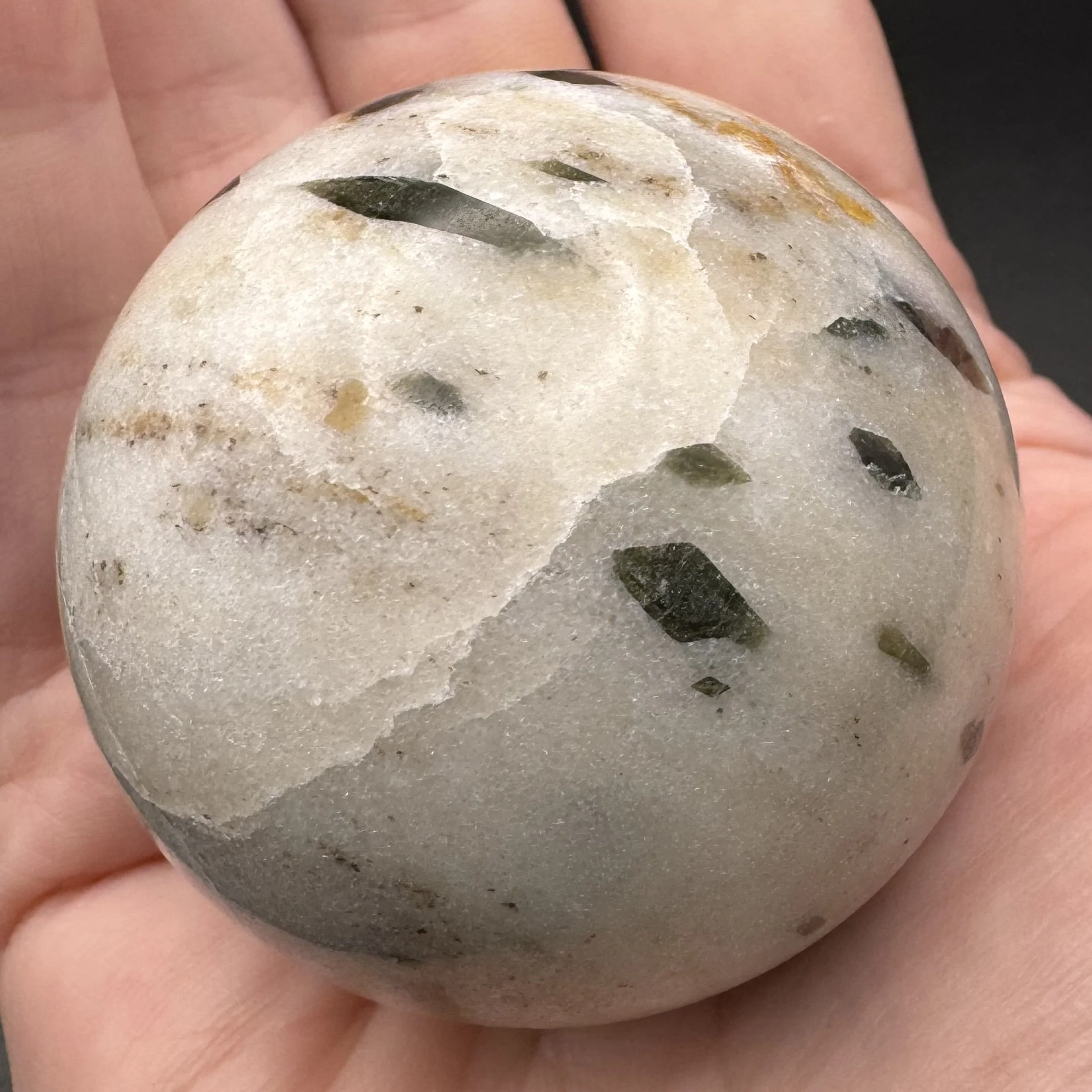 Tourmaline and Epidote in quartz sphere F - 4.jpg