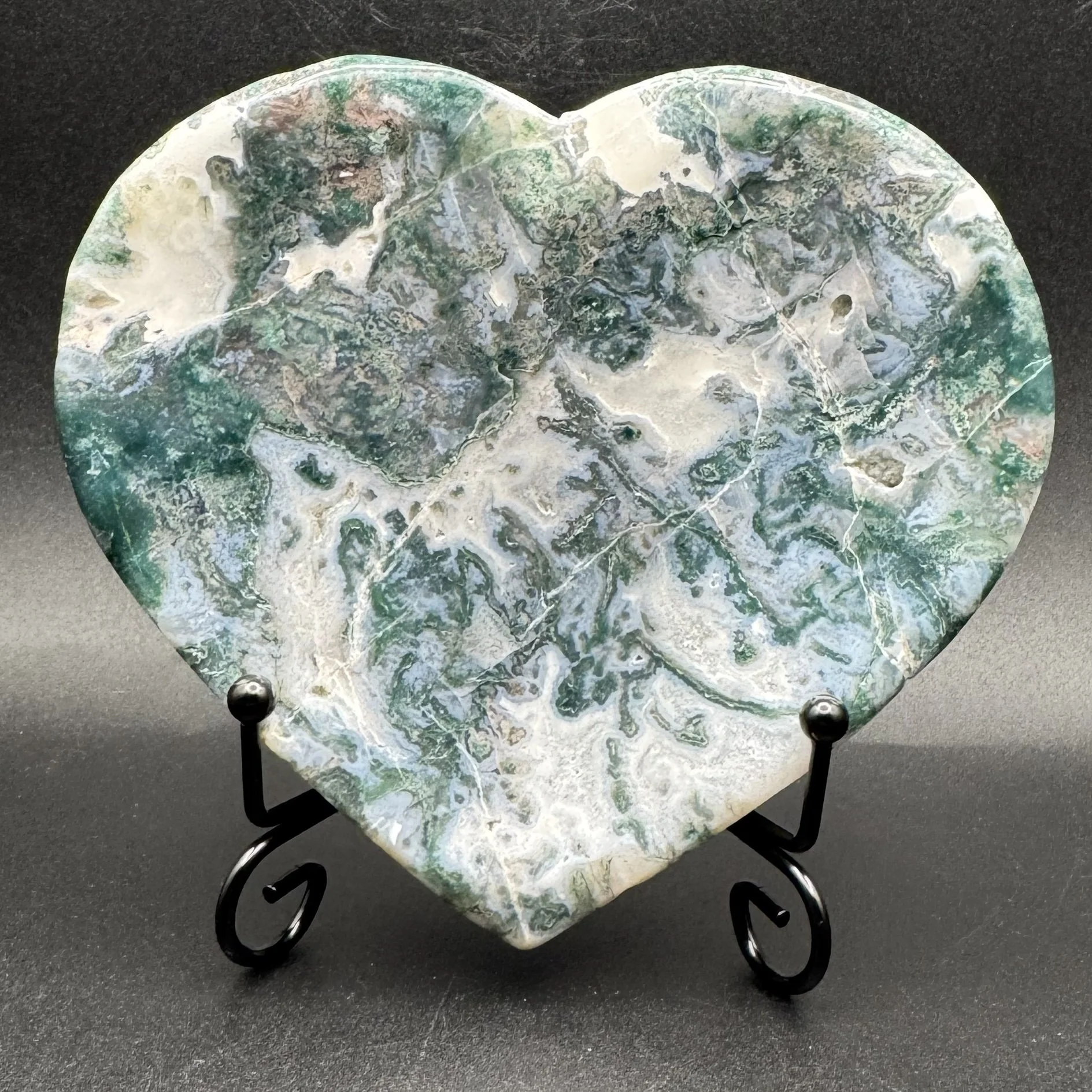 Moss Agate Heart Dish - C