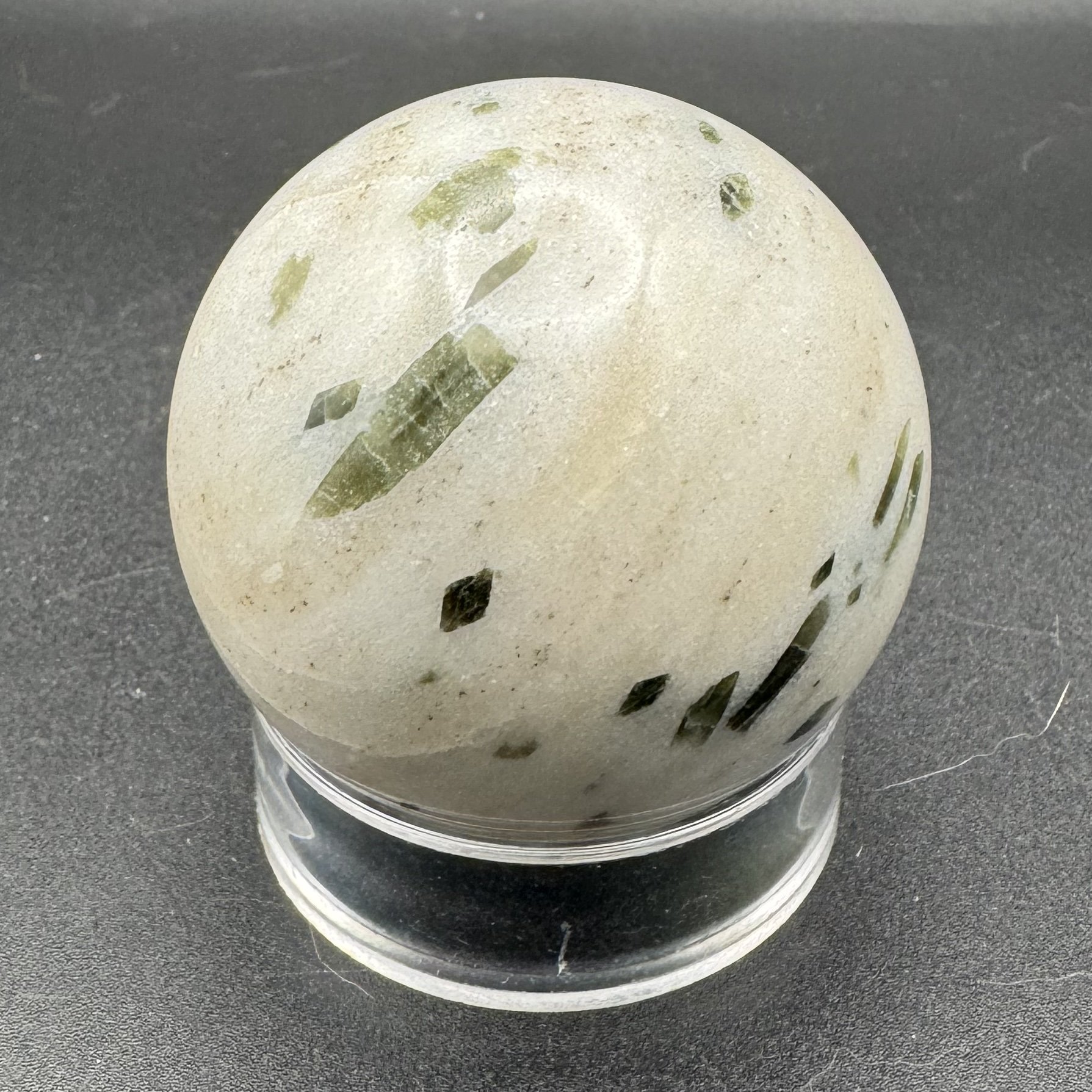 Tourmaline and Epidote in quartz sphere  F - 1.jpg