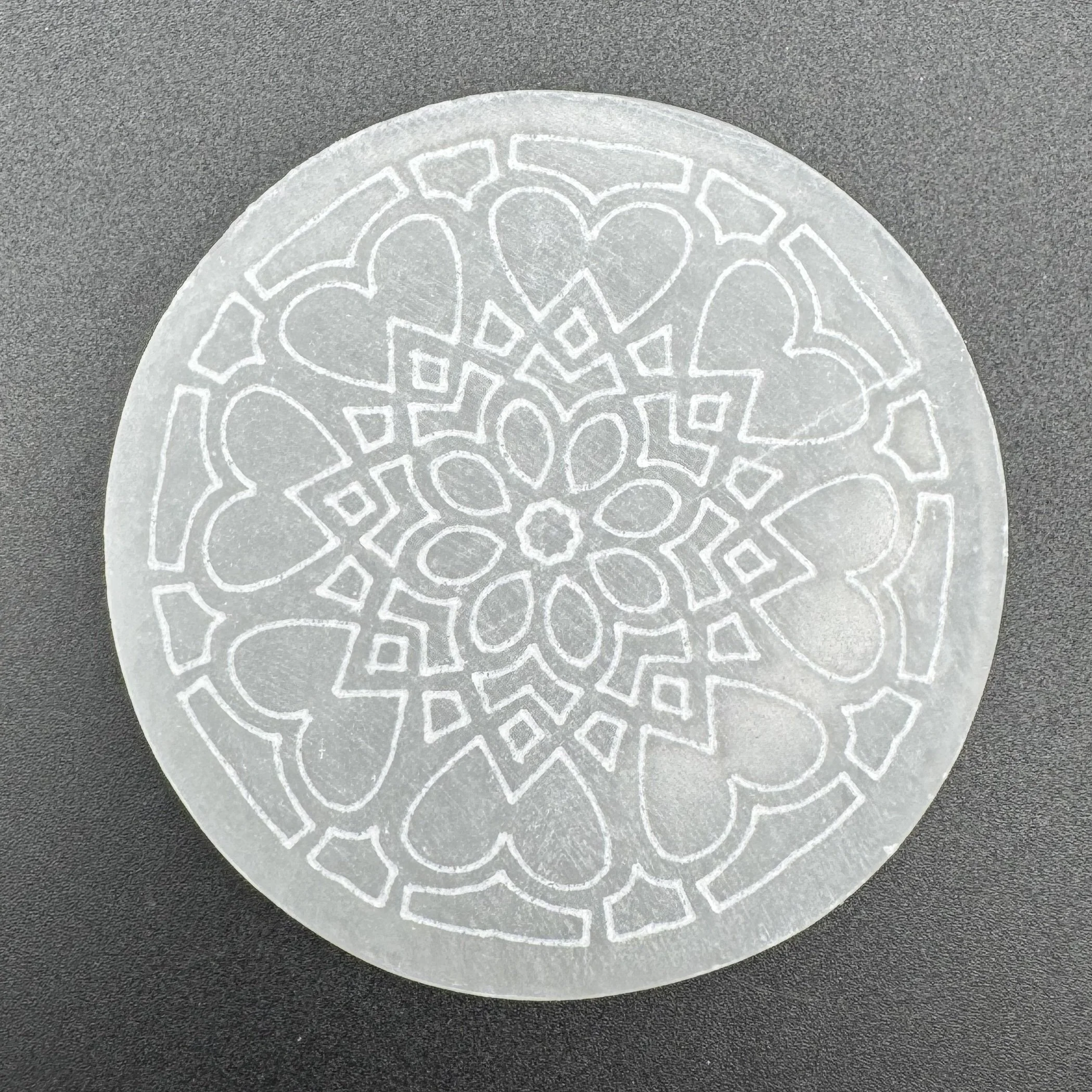 Selenite Satin Spar Mandala Circular Plate