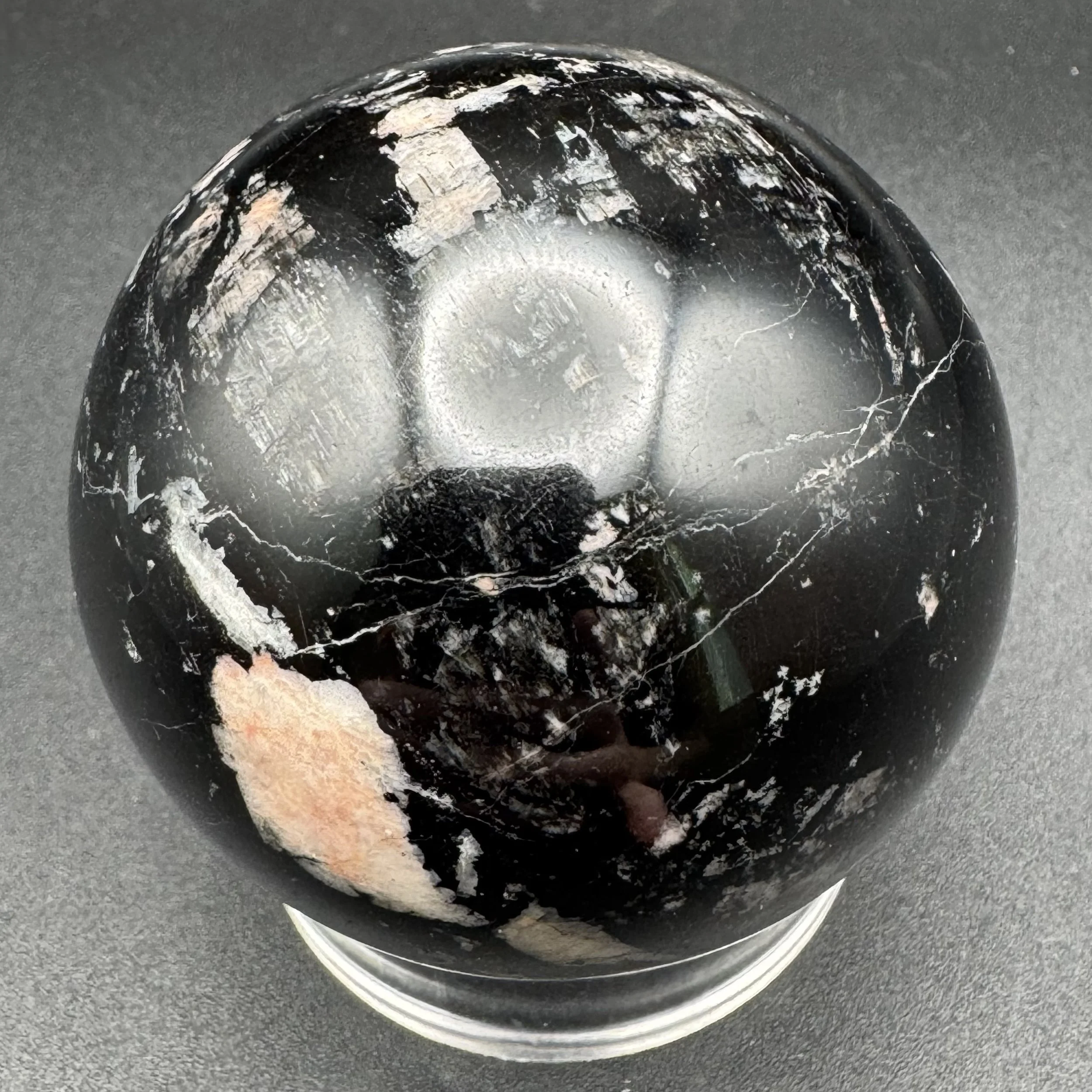High Grade Black Tourmaline Sphere - BB (2.125")