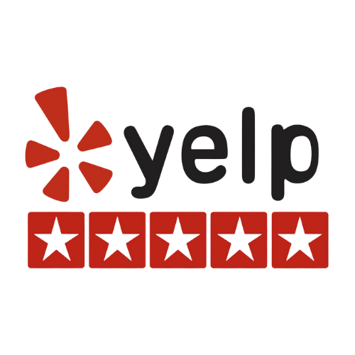 Red stars review logo representing Dr. Lecercq's reviews she receives online.