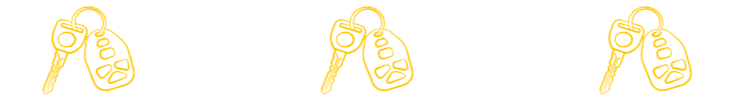 Outline drawings of car keys with key fob