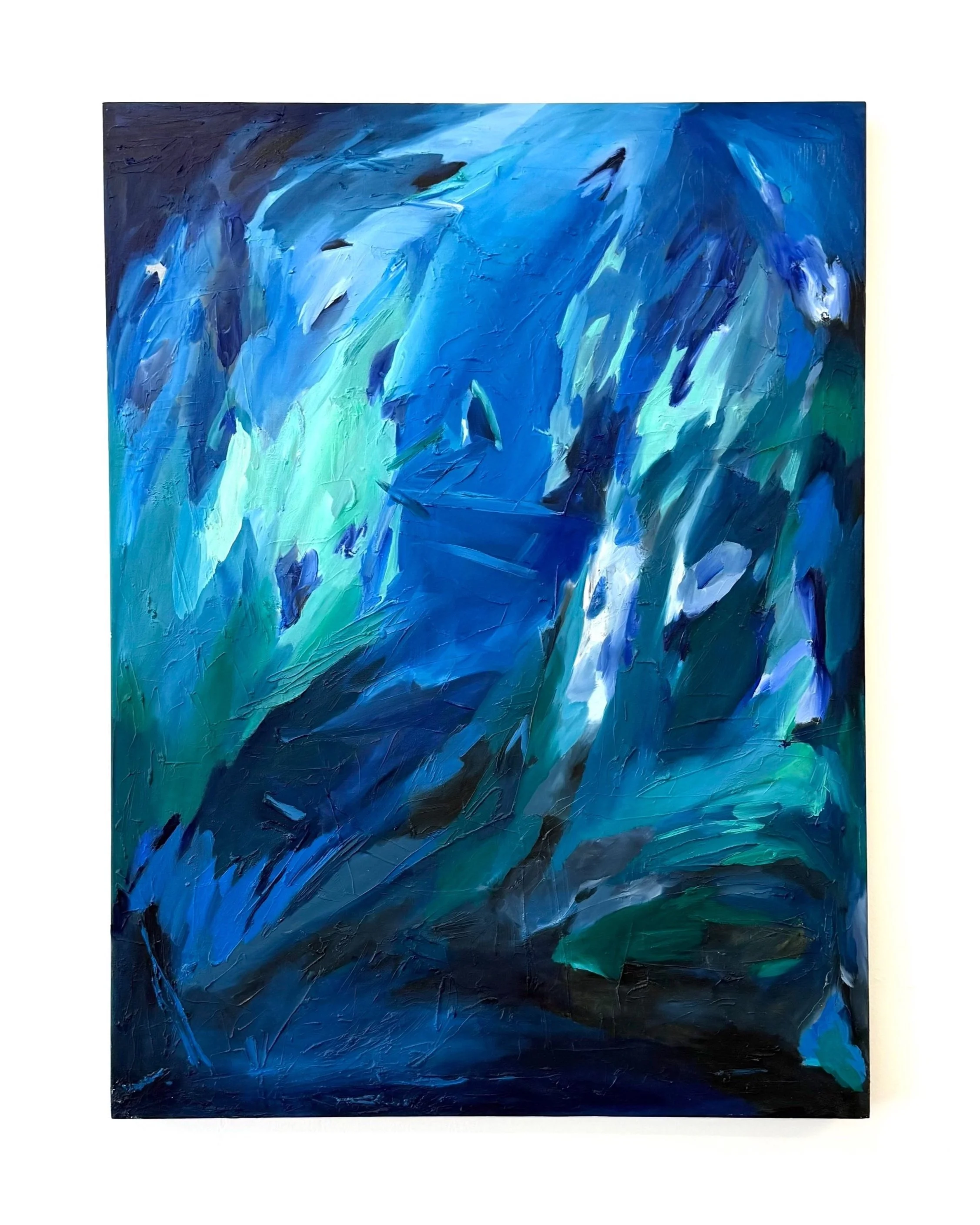 In Love With A Memory, Oil, acrylic, and Flashe on canvas, 30”x40” 2025