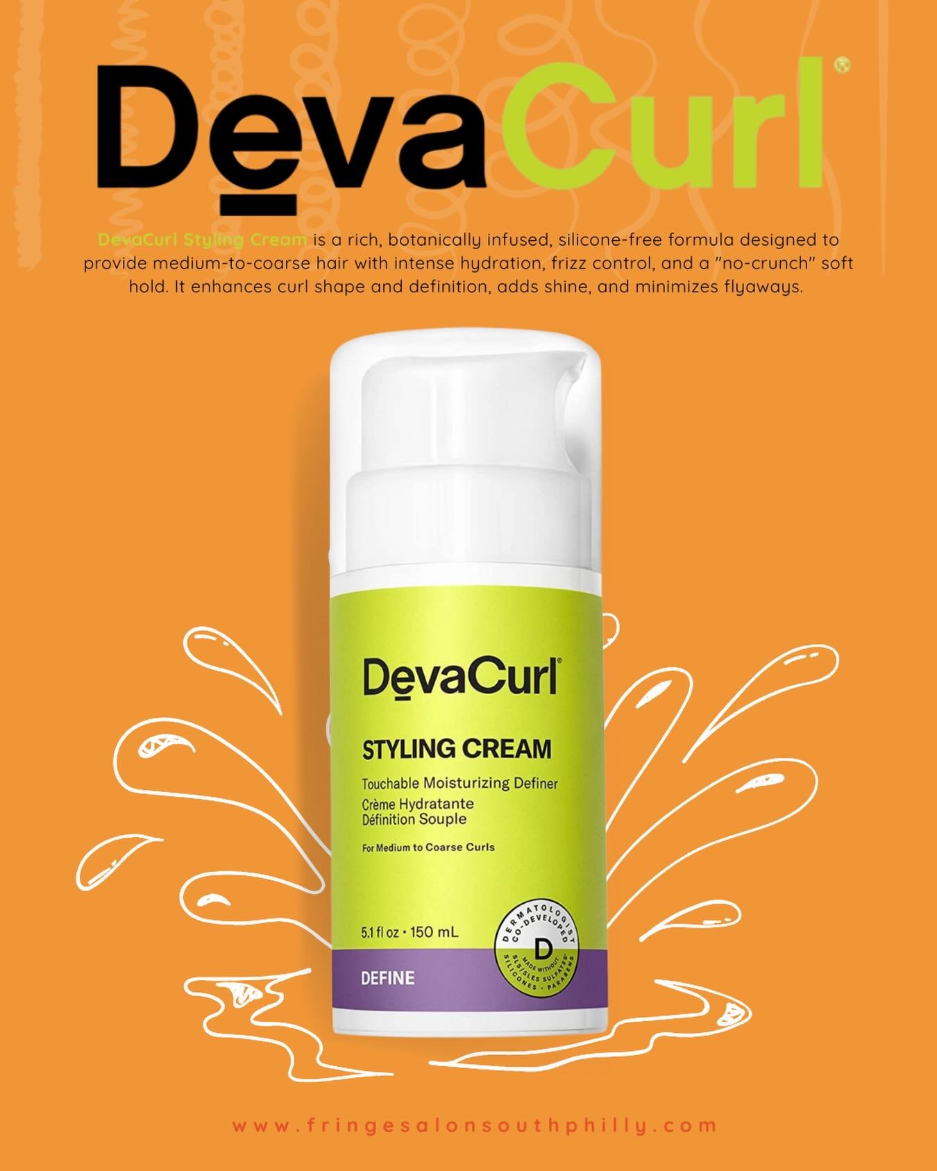 Hydration, definition, and soft, touchable curls without the crunch ✨

DevaCurl Styling Cream keeps curls nourished, defined, and beautifully frizz-free.

#DevaCurl #CurlyHairCare #CurlDefinition #FringeSalon #HealthyCurls
