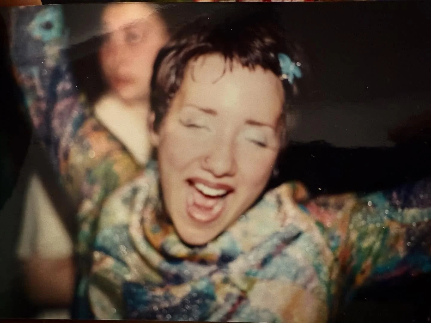 Senior prom 1995. Vintage 1962 chiffon dress. Homemade Pixie cut with baby burette. Thnx to @seansie1 for sending me this pic , as in PHOTOGRAPH recently as it was a surprise to him as well that he had it. 30 years later.