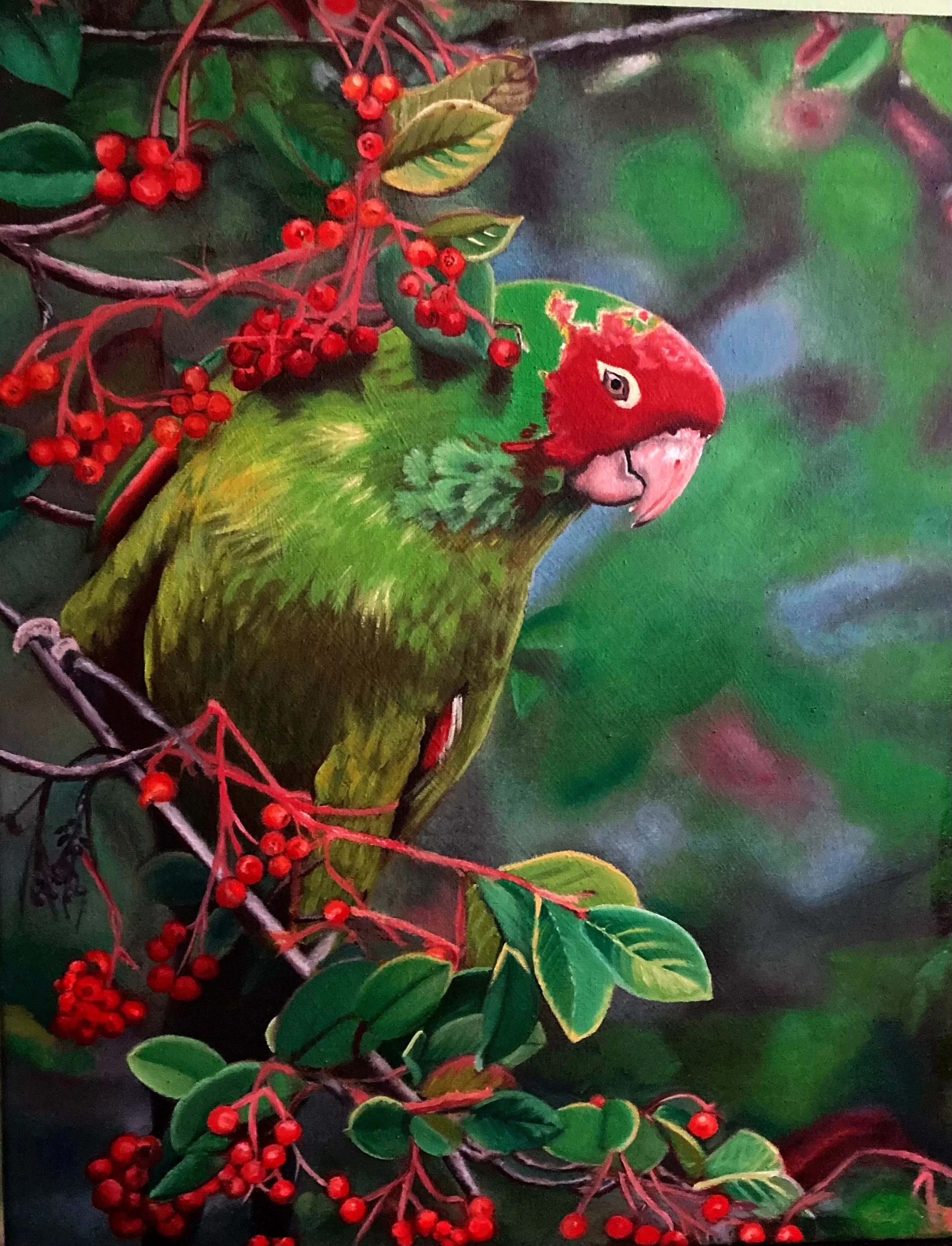 Parrot with Berries