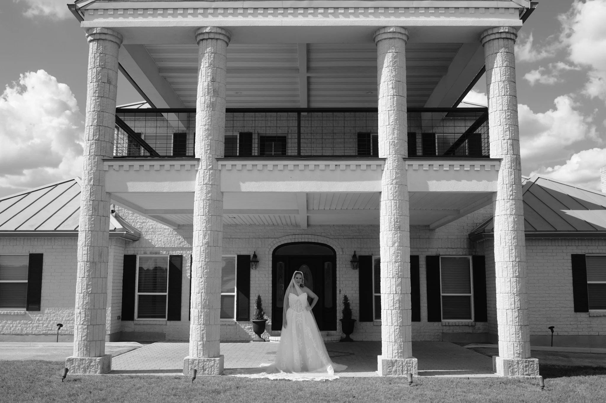 Bride Wide Shot Pillars