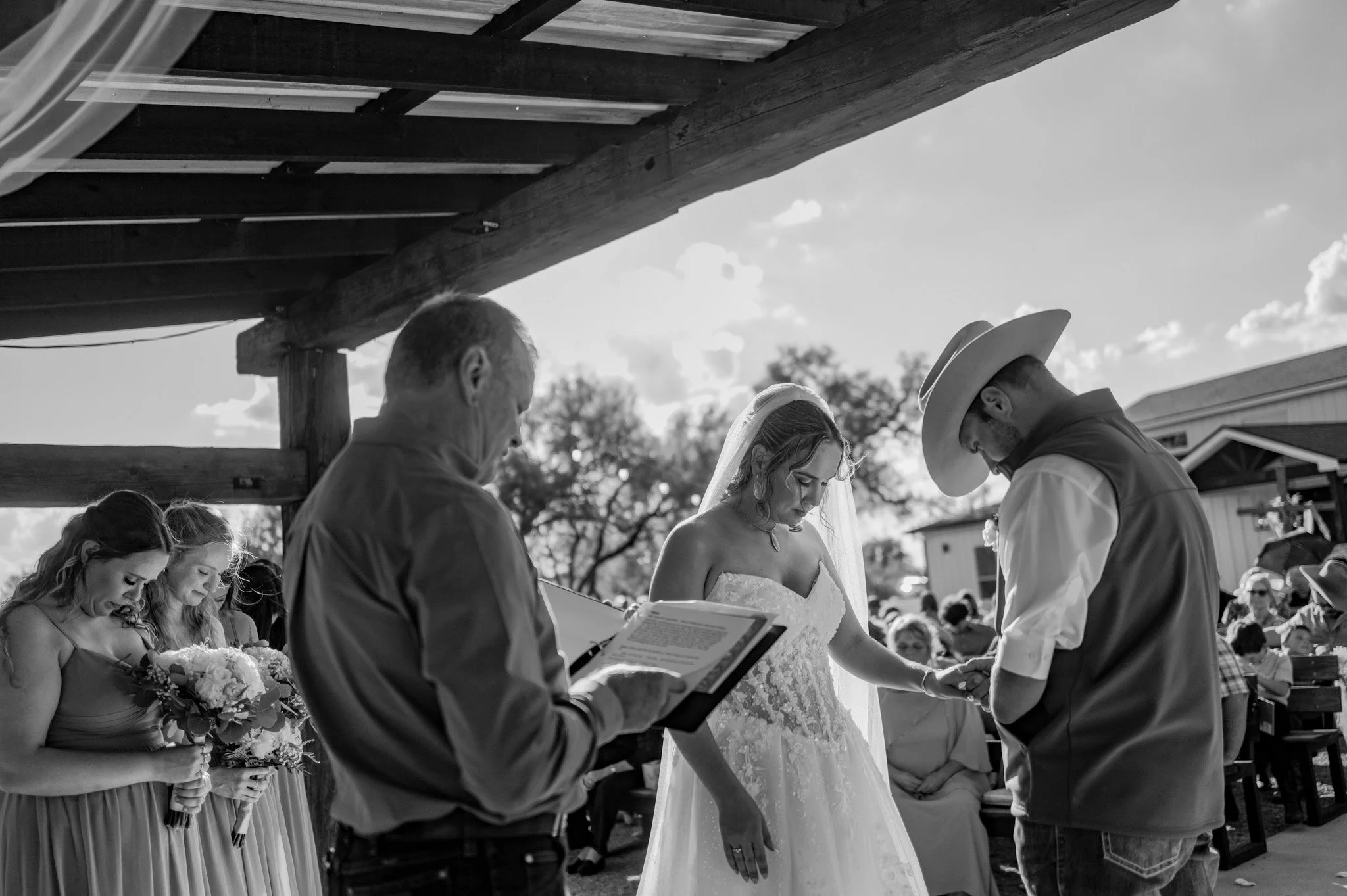 Bride and Groom Pray