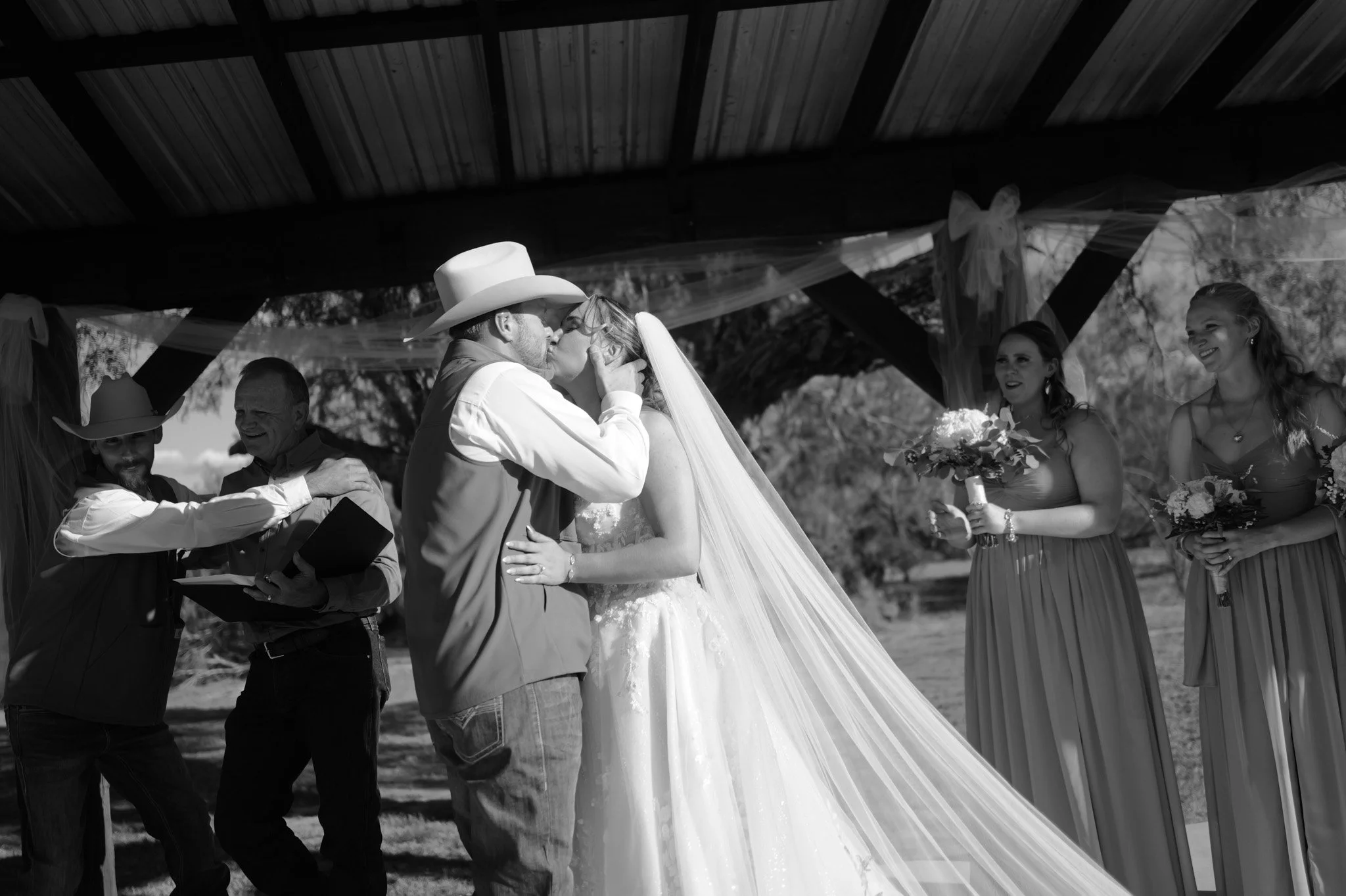 First Kiss Wedding Photo