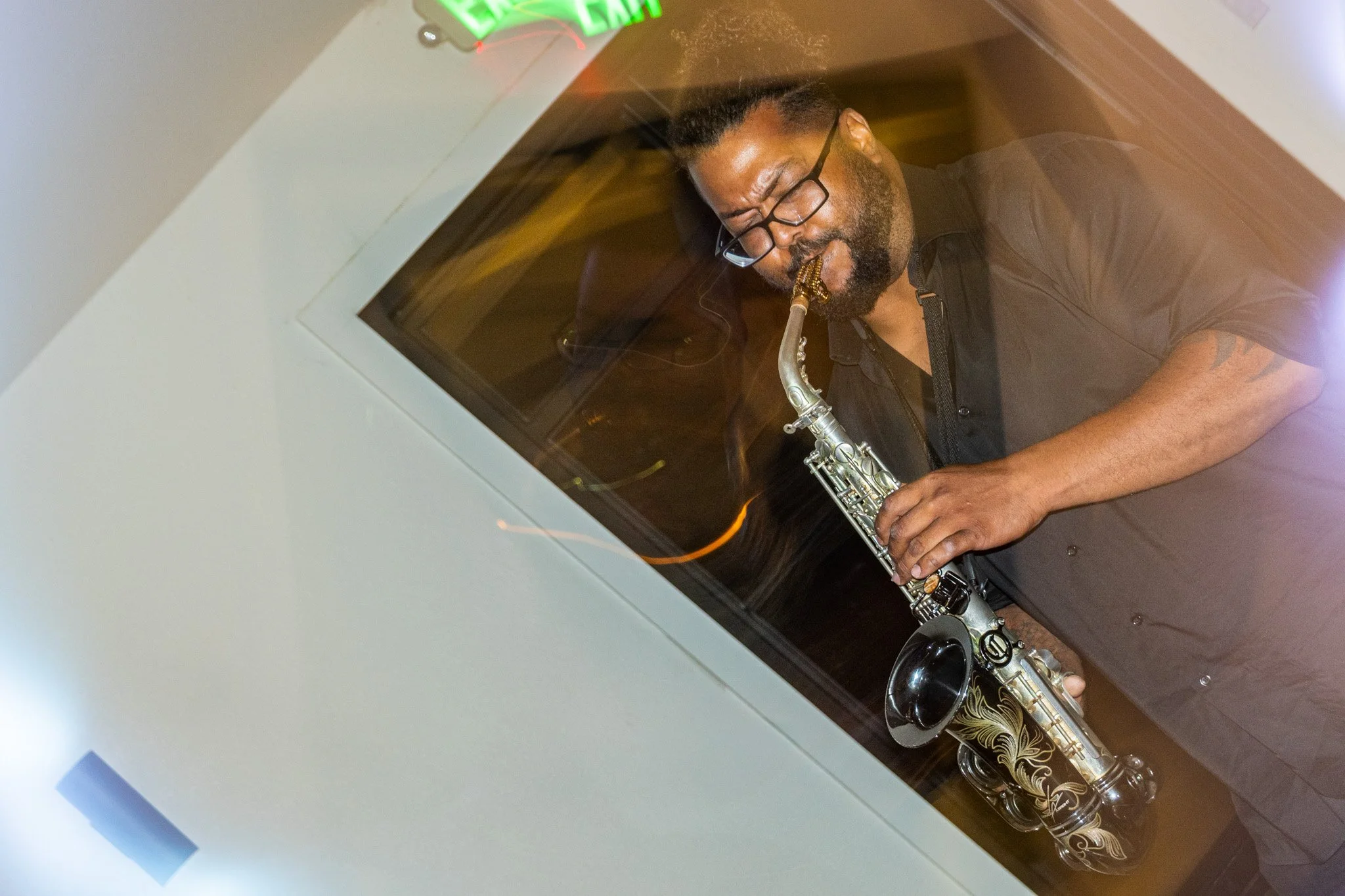 Grandview Events Wedding – Saxophone Player in Motion – Leica D-Lux 8