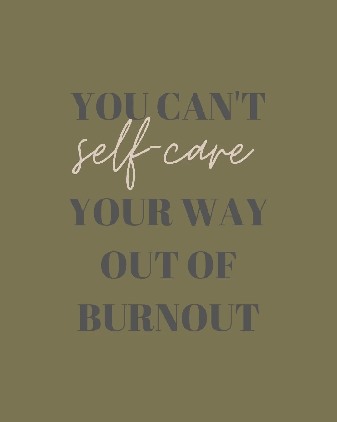 I work with a lot of stressed out women.
I am her, too.

Self-care is a wonderful tool, but when you're pouring from a near empty cup, it's not gonna be the tool that gets you out of the burnout cycle.

Lifestyle medicine is a cornerstone of my pract