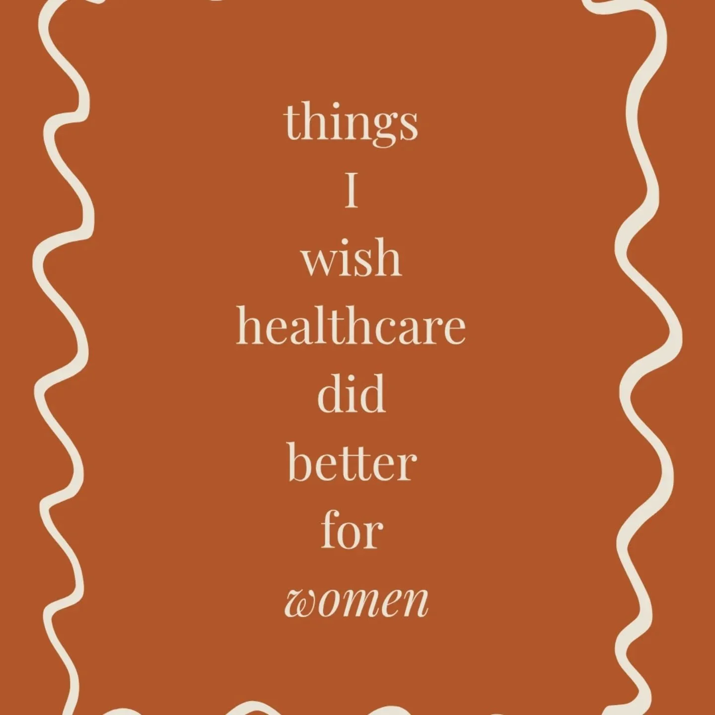 I wish our healthcare system was different and could accommodate for true health and well being of all people it serves. But it can't. I'm not here to fix the system. I'm here to be an example that women deserve more from the health system, that this