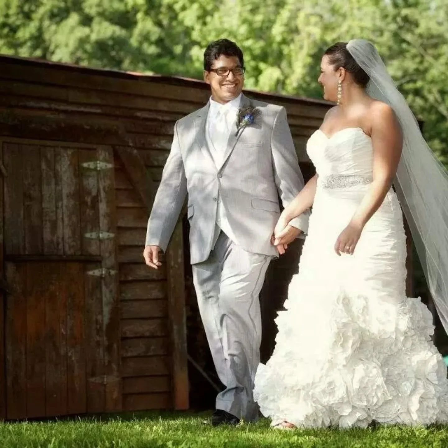 The year is 2012. Our closing song at our wedding was wagon wheel, people were beer bonging limoncello, and my wedding dress was brown from the dancing and shenanigans at the wedding. We were living in Raleigh, walking distance from Carter Finley sta
