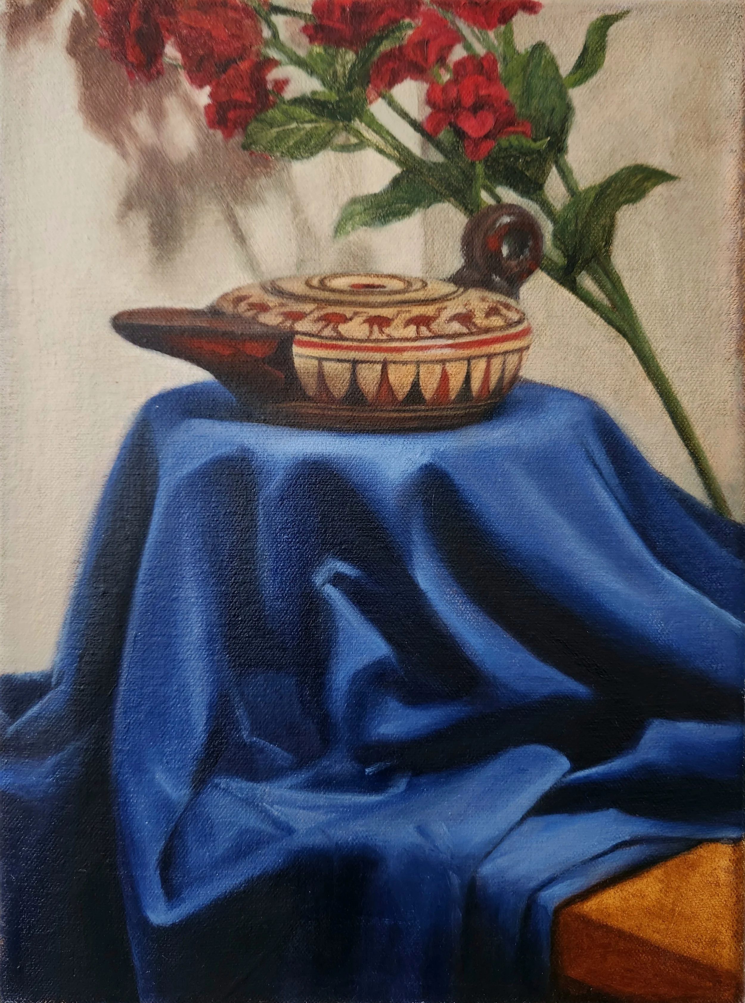 "Ancient Oil Lamp" oil paint on canvas 9" x 12