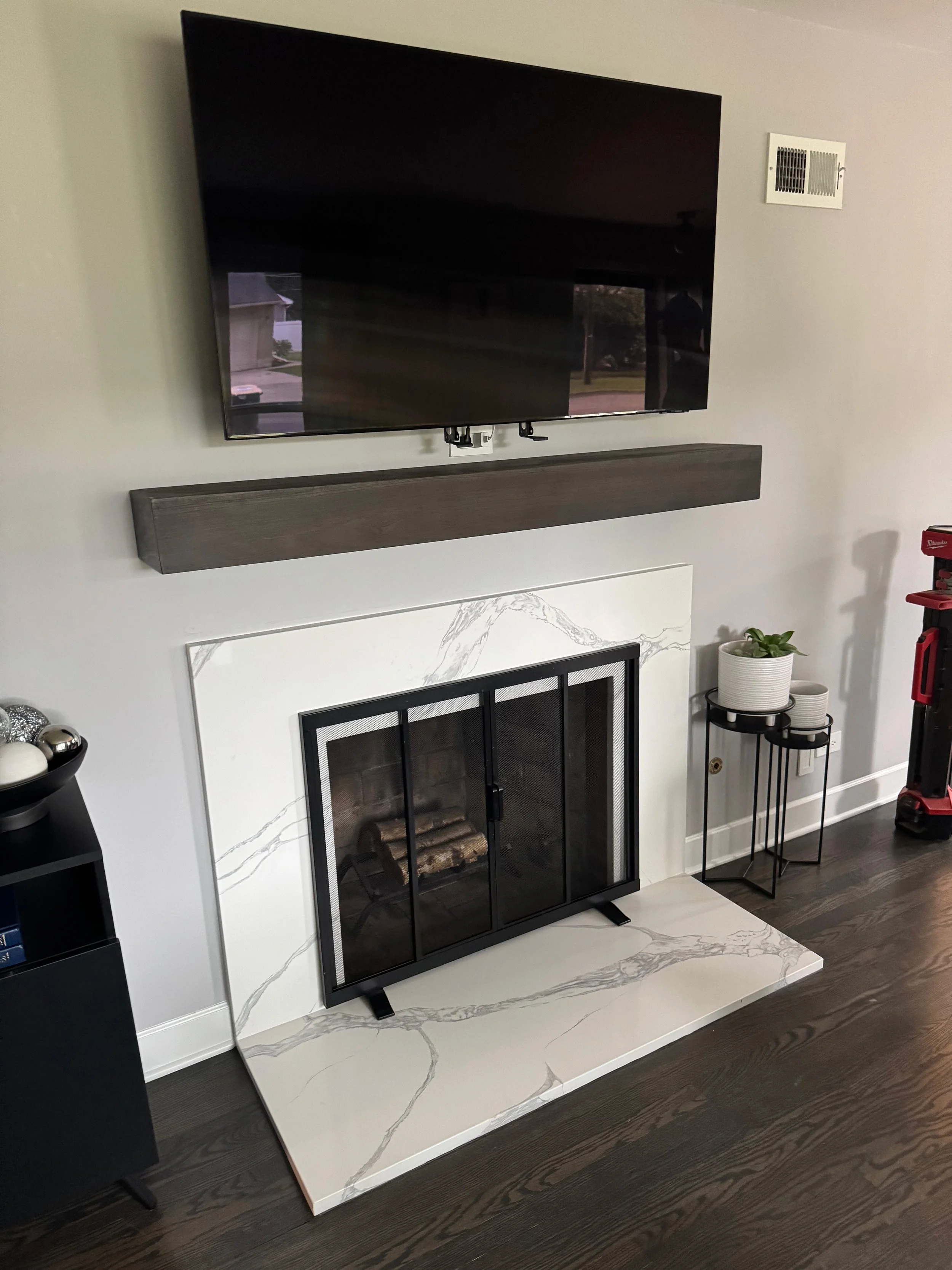 White Fireplace Remodel