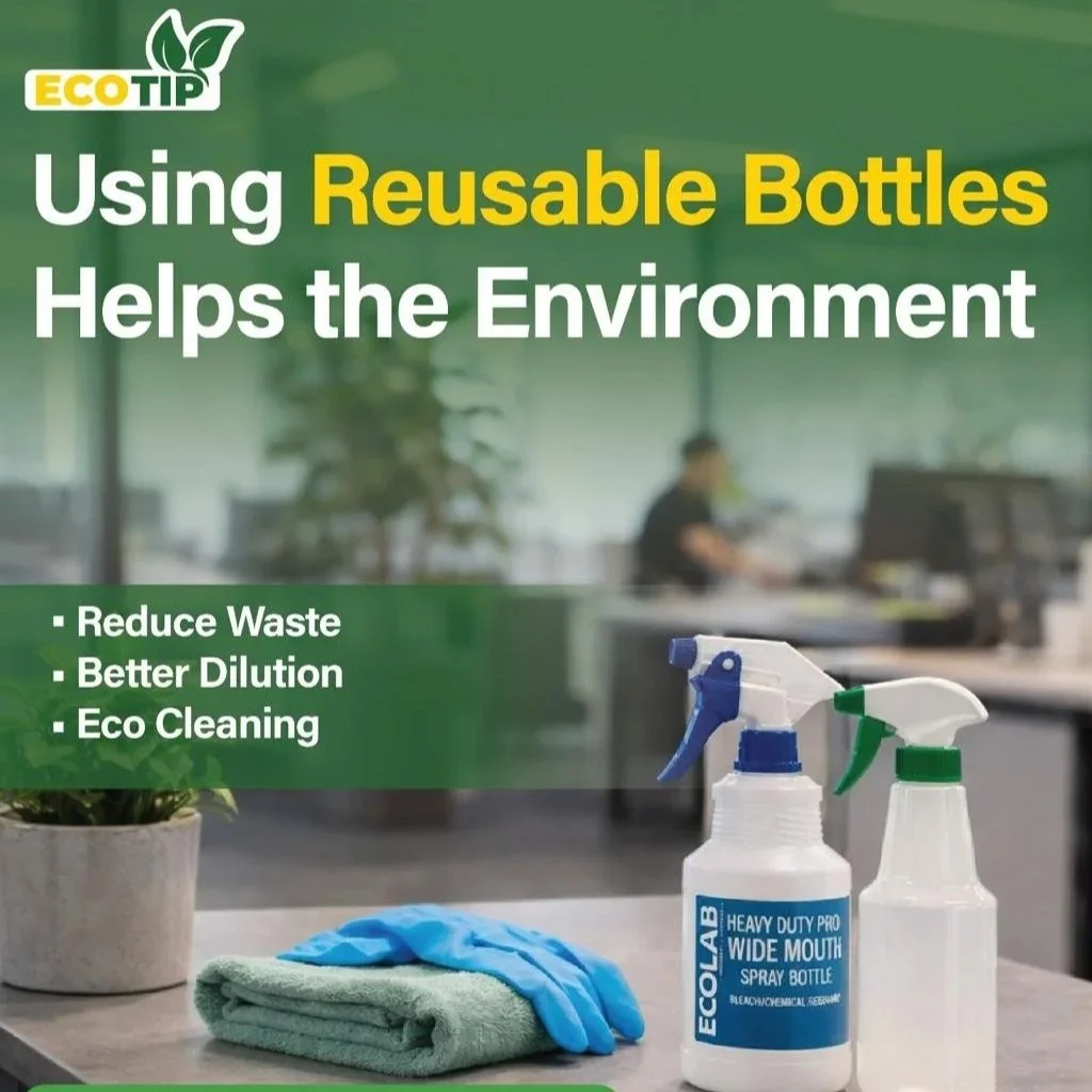  Eco-Friendly Office Cleaning: Why Reusable Bottles Matter